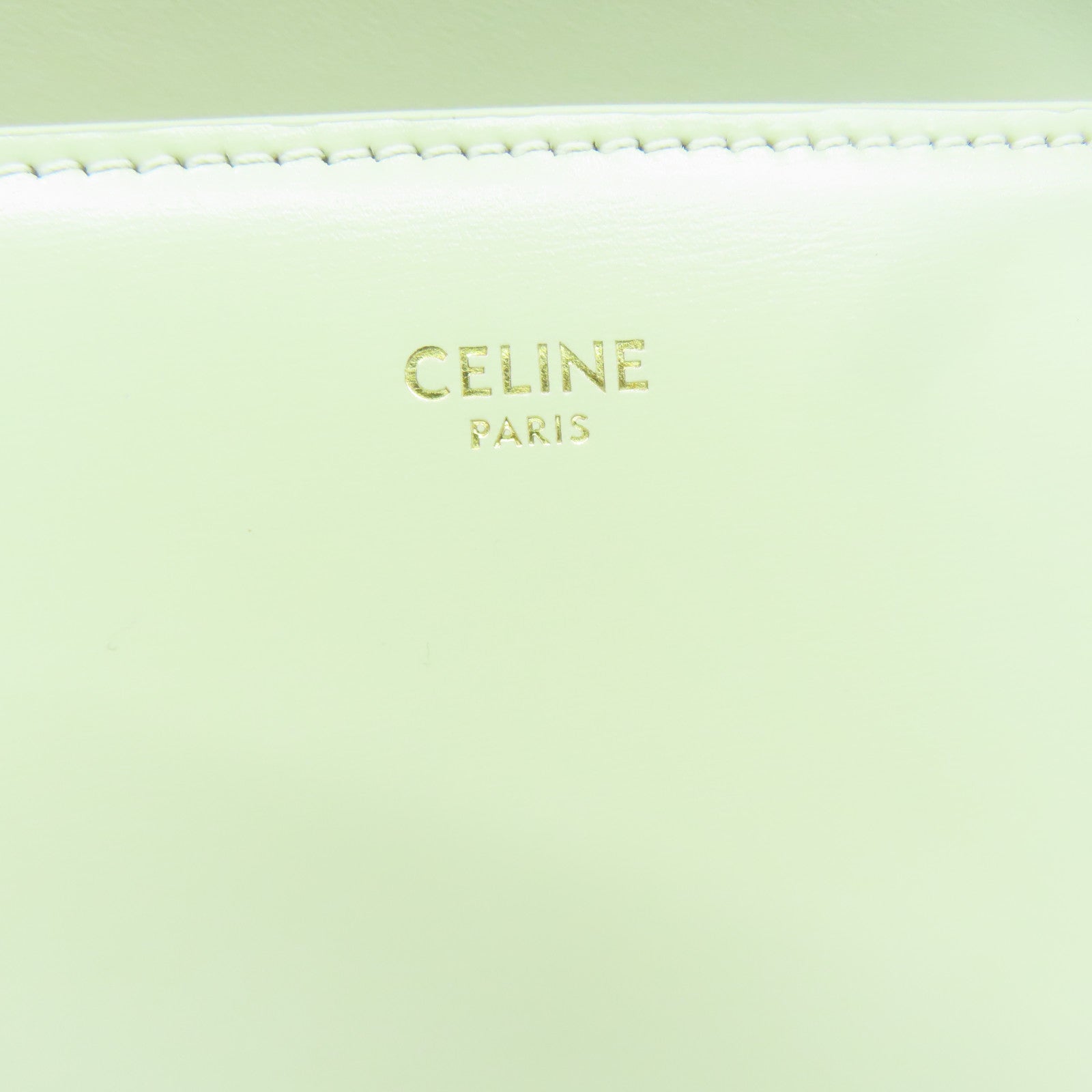 CELINE 牛皮皮革College金扣鏈帶肩背袋米色
