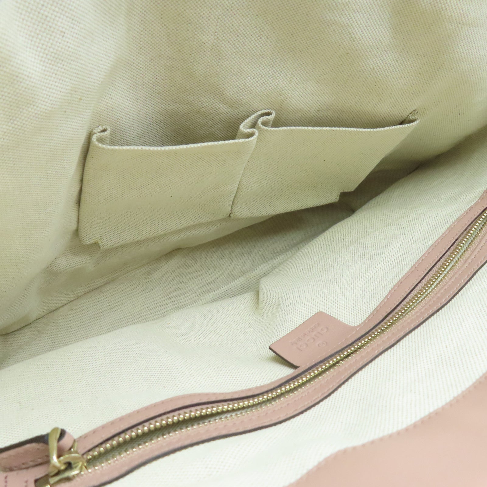 GUCCI 【激減優惠】漆皮皮革Shoulder Bag金扣肩背袋米色
