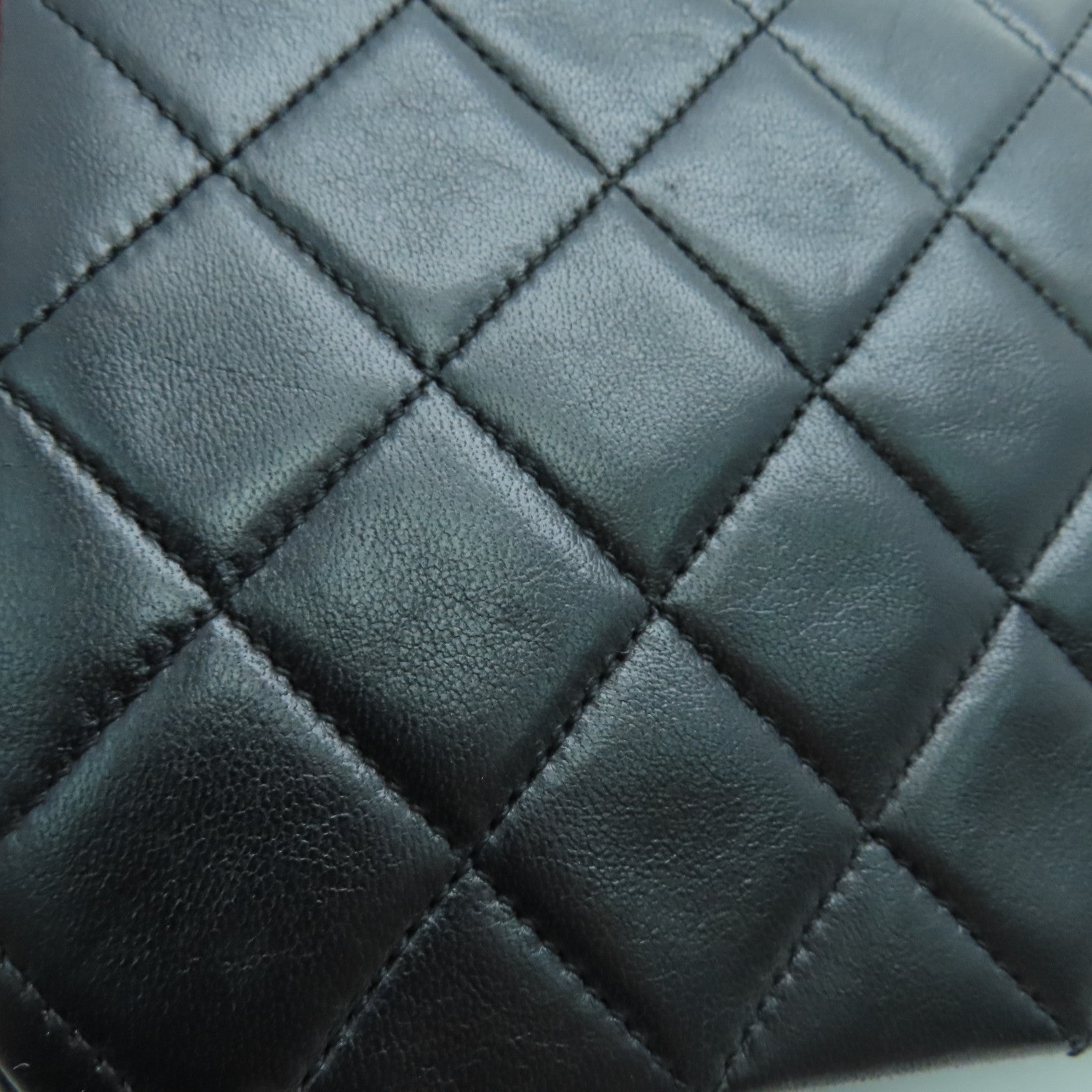 CHANEL 菱格羊皮皮革Chain Shoulder金扣肩背袋黑色