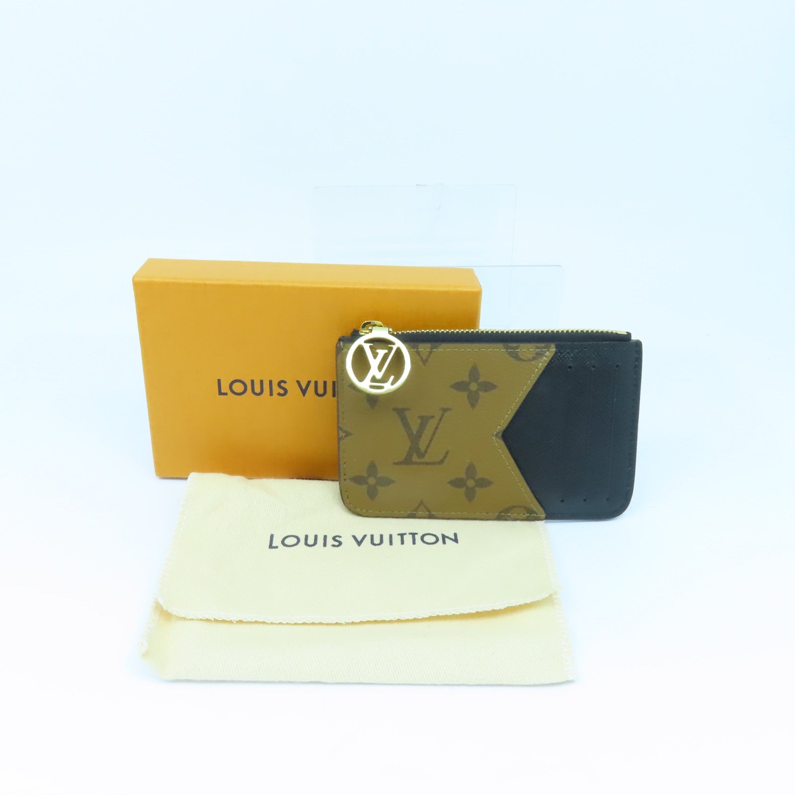 LOUIS VUITTON 【激減優惠】Monogram Reverse Card Case金扣卡片套啡色/黑色