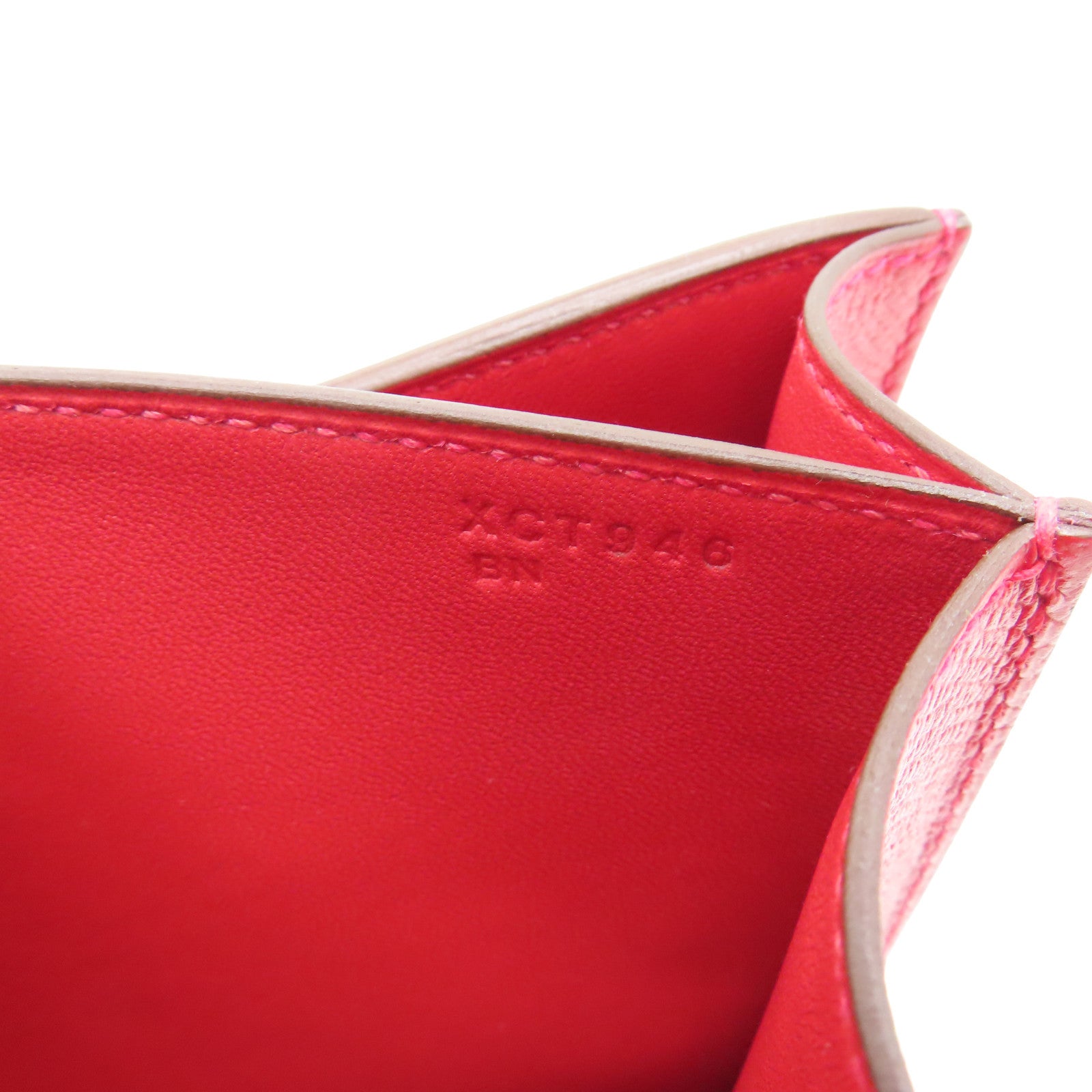 HERMES Veau Epsom皮革Constance 24金扣肩背袋Rouge Tomate红色