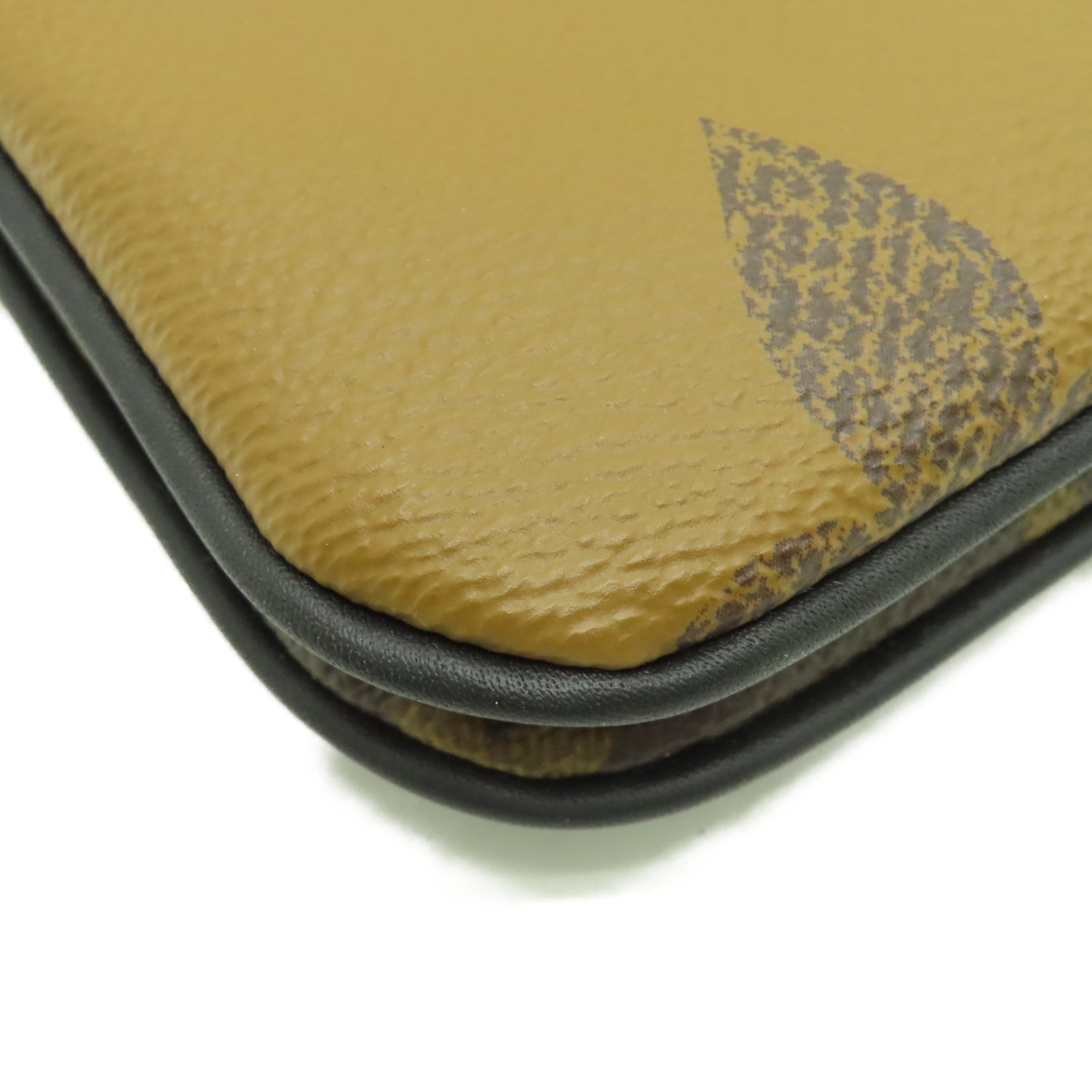 LOUIS VUITTON Monogram Double Zip Pochette金扣肩背袋棕色