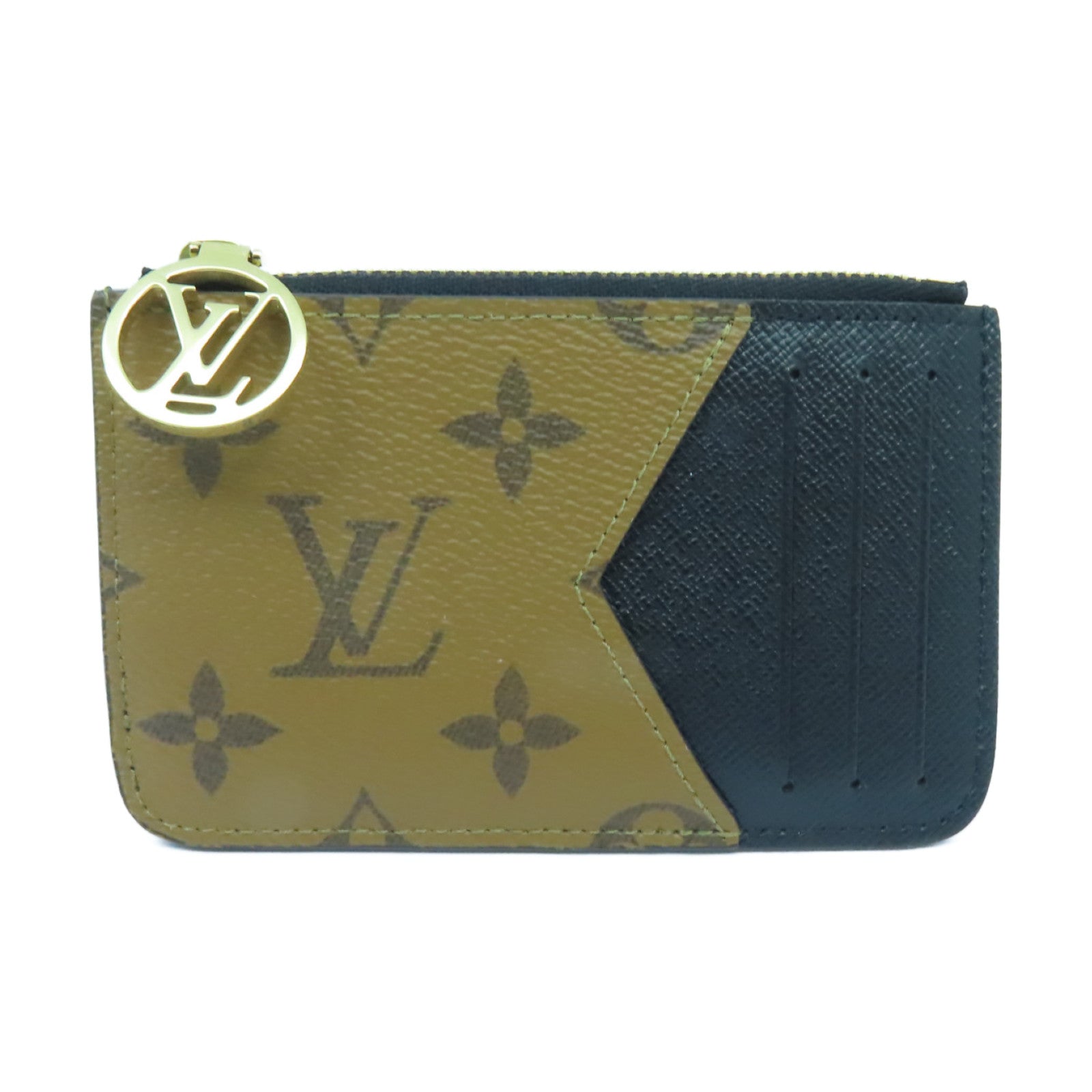 LOUIS VUITTON 【激減優惠】Monogram Reverse Card Case金扣卡片套啡色/黑色
