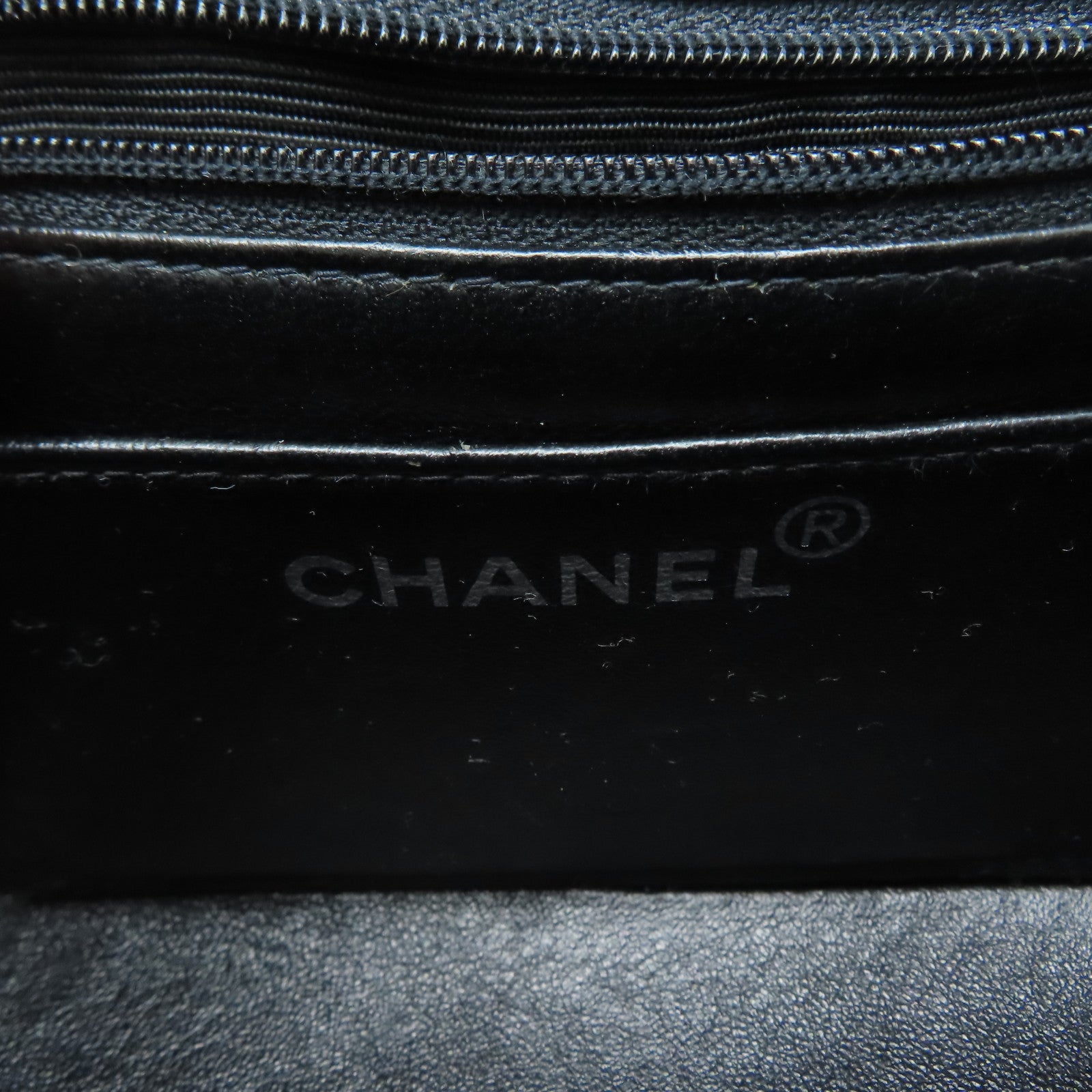 CHANEL 菱格羊皮皮革Handbag銀扣手挽袋黑色