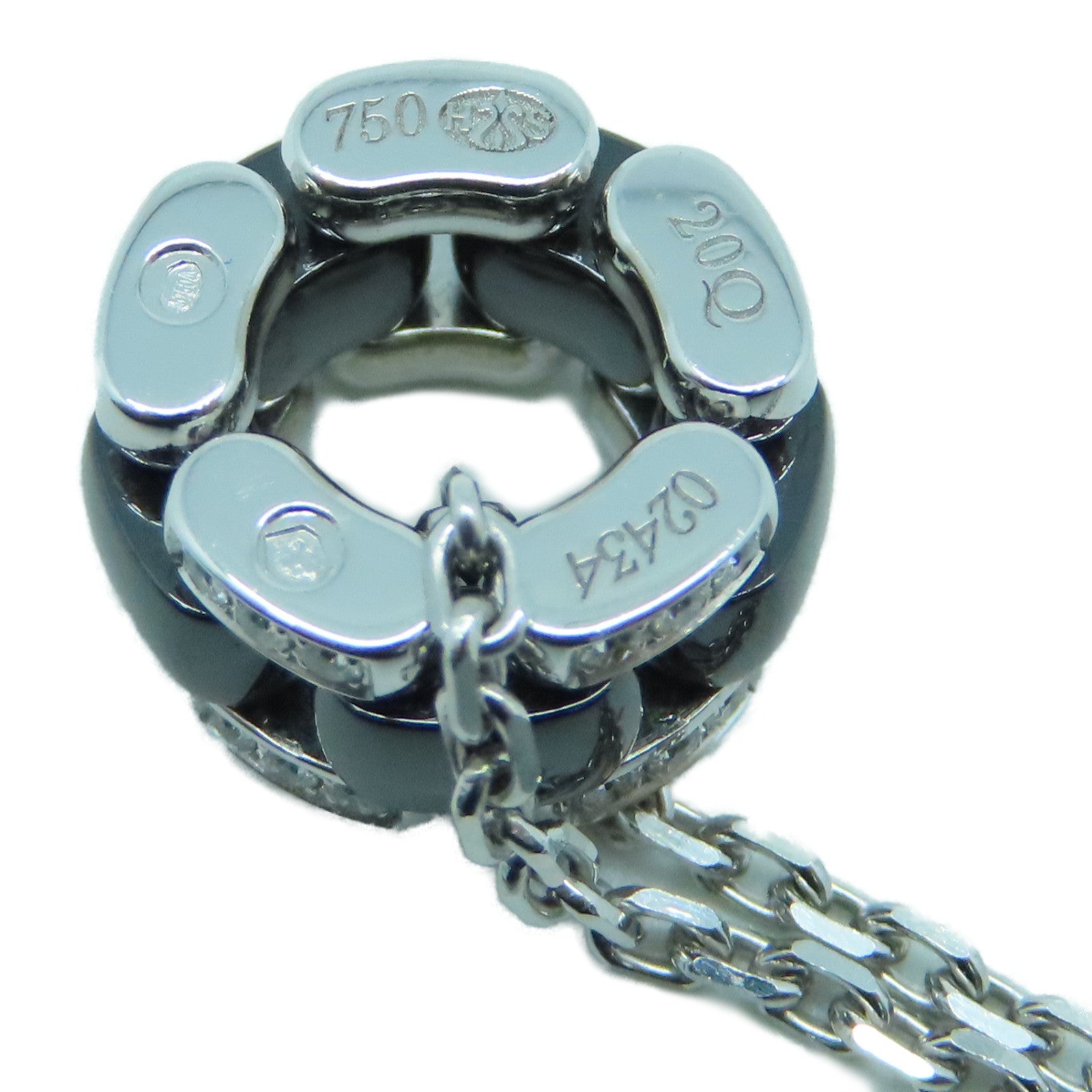 CHANEL 18K白金Ultra Necklace銀扣項鍊黑色銀色