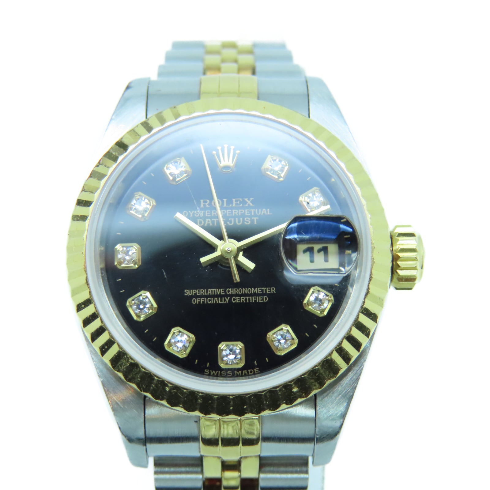 ROLEX Datejust 18K黃金/不鏽鋼手錶自動機芯黑色
