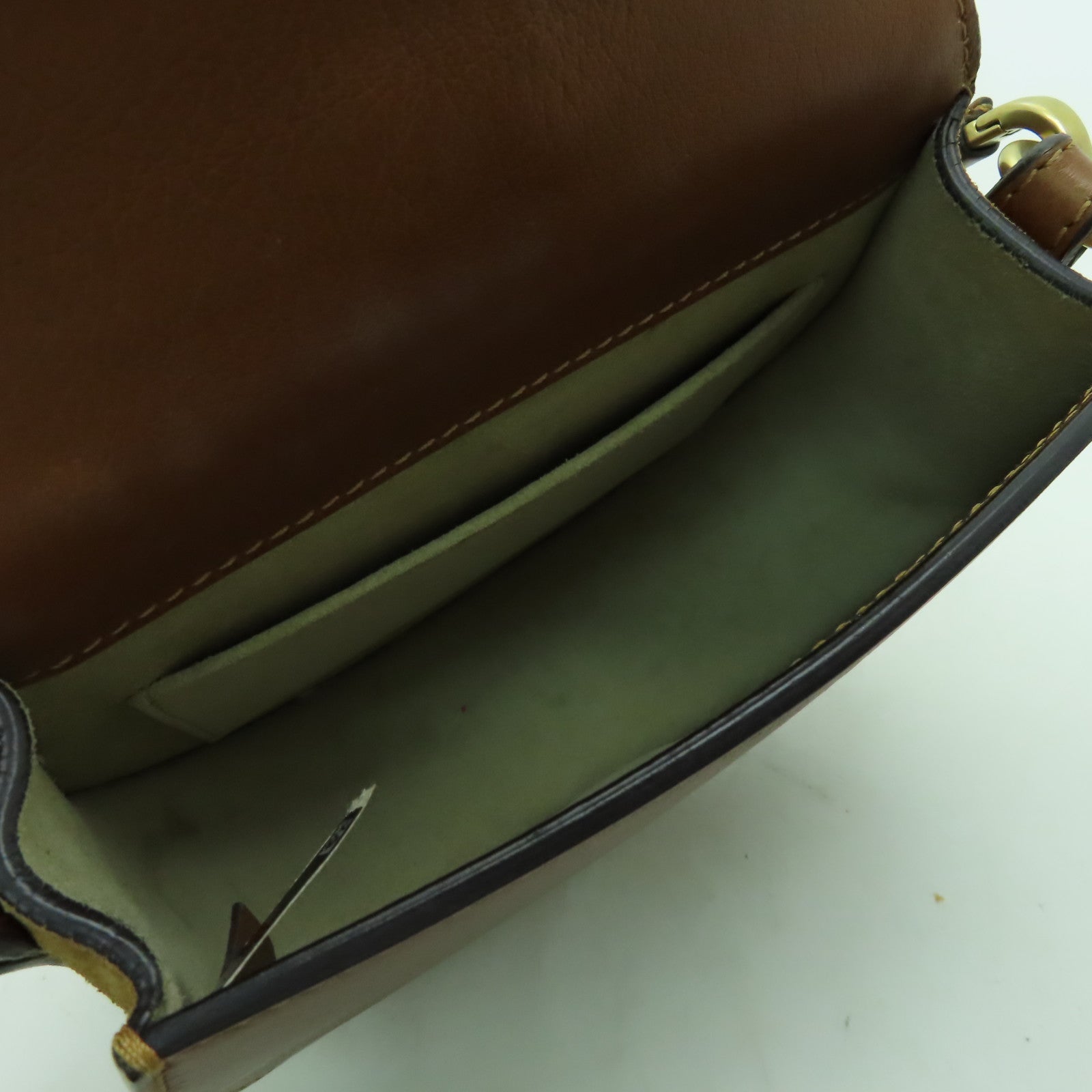 Chloe 牛皮/麂皮皮革Shoulder Bag金扣肩背袋啡色