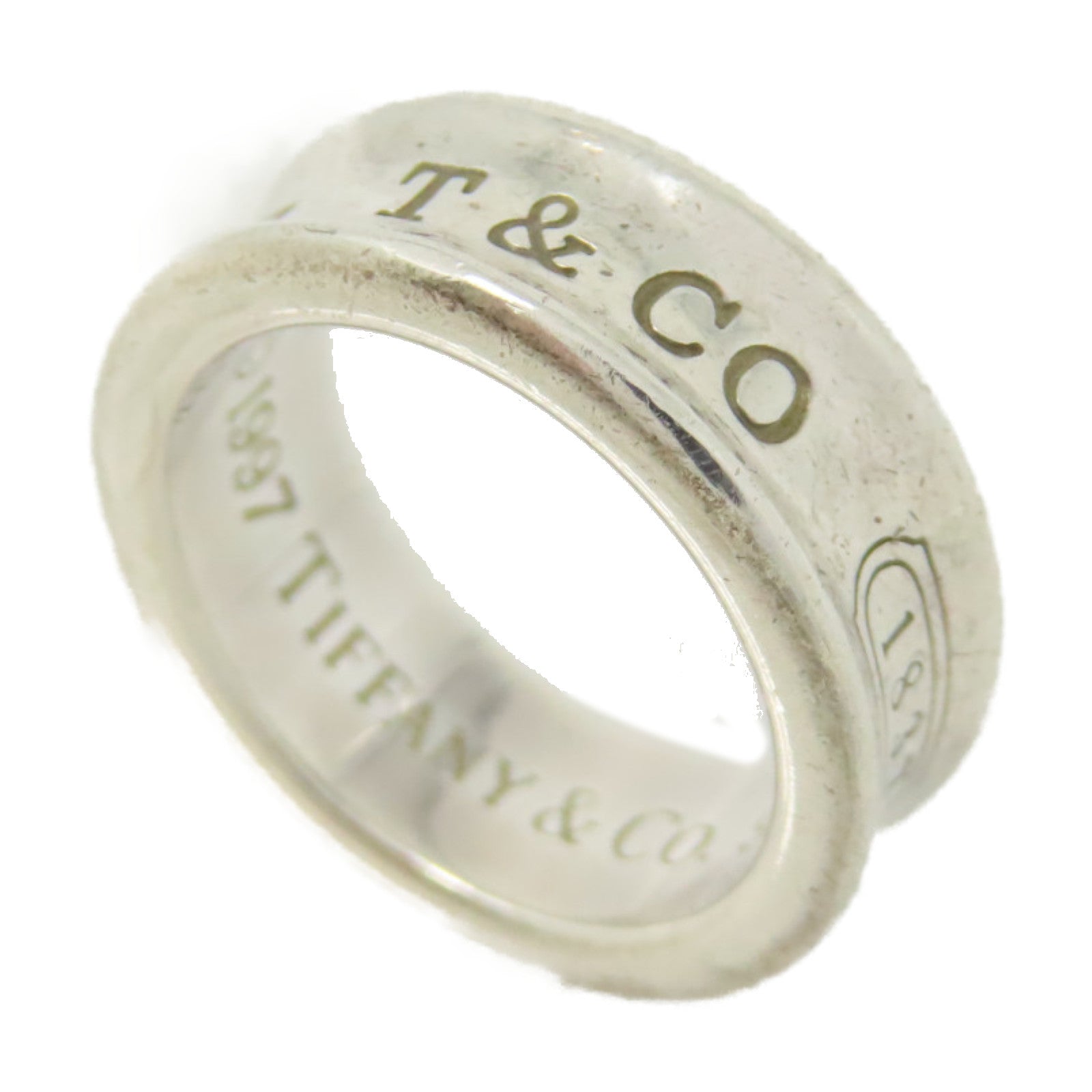 TIFFANY＆CO 925純銀Silver 1837 Circle Band Ring戒指US#4.75