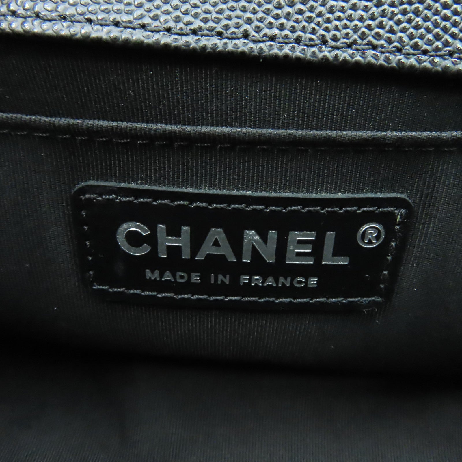 CHANEL 菱格牛皮皮革Boy Chanel銀扣鏈帶肩背袋黑色
