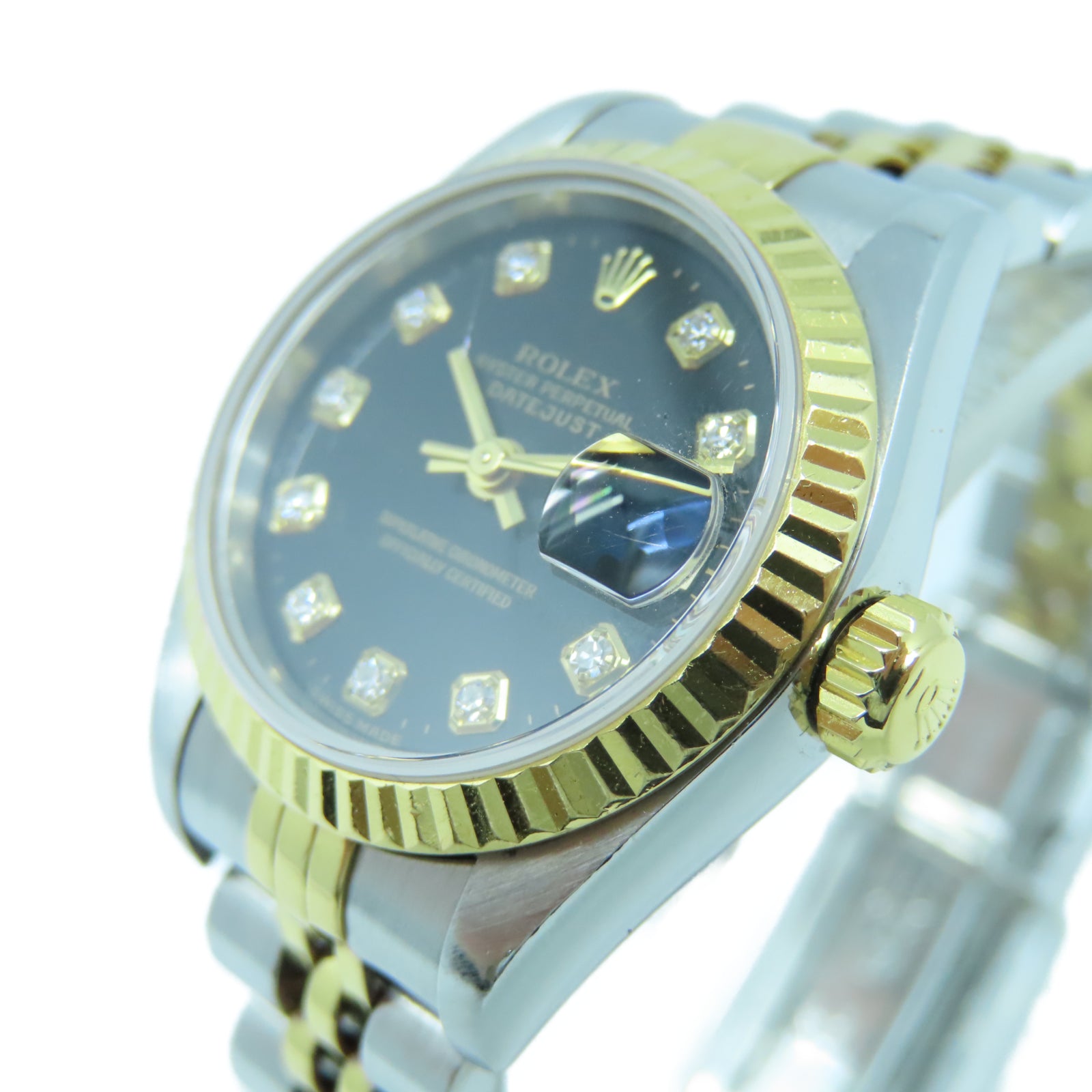 ROLEX Datejust 18K黃金/不鏽鋼手錶自動機芯黑色