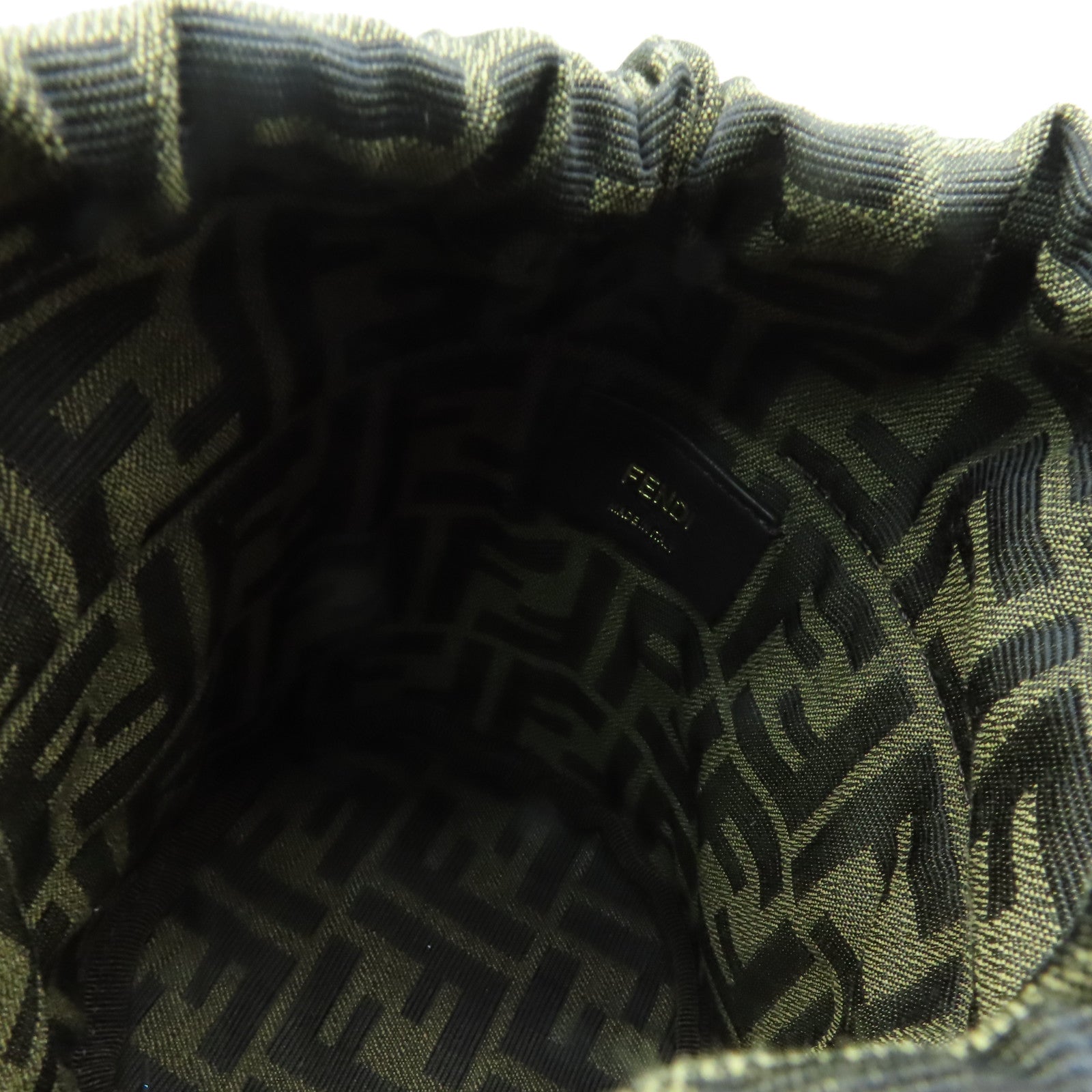 FENDI 酒椰/帆布Step Out金扣手挽肩背兩用袋棕色/米色