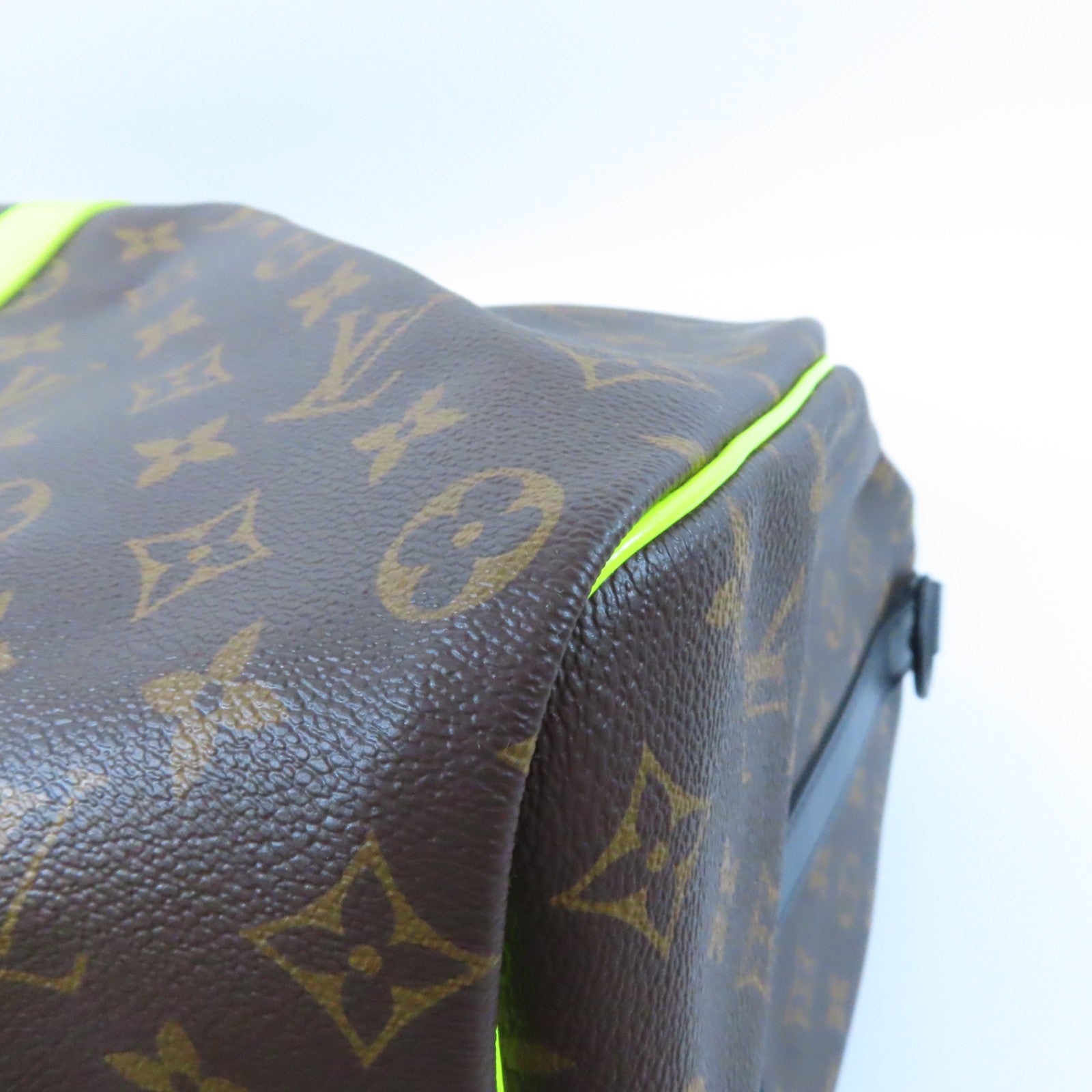 LOUIS VUITTON Monogram Keepall 50 Bandoulie手挽肩背兩用袋啡色啡色/螢光綠色