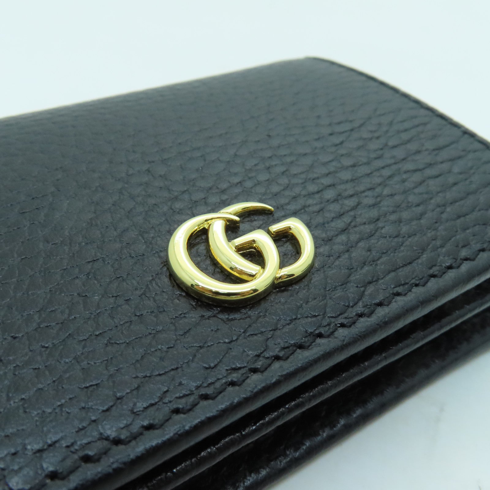 GUCCI 牛皮皮革GG Marmont Wallet金扣錢包黑色
