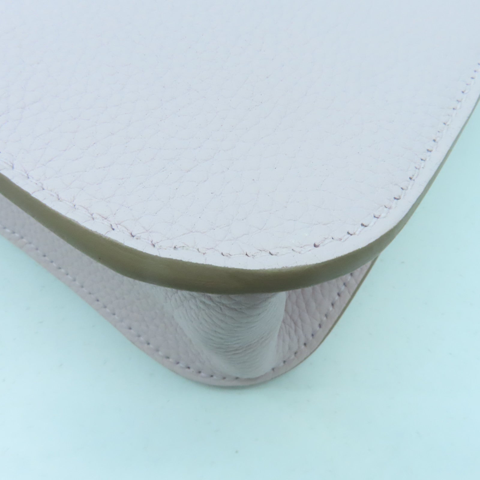 HERMES Clemence皮革Halzan 25銀扣手挽肩背兩用袋Mauve Pale夢幻粉色/Gold經典駝色