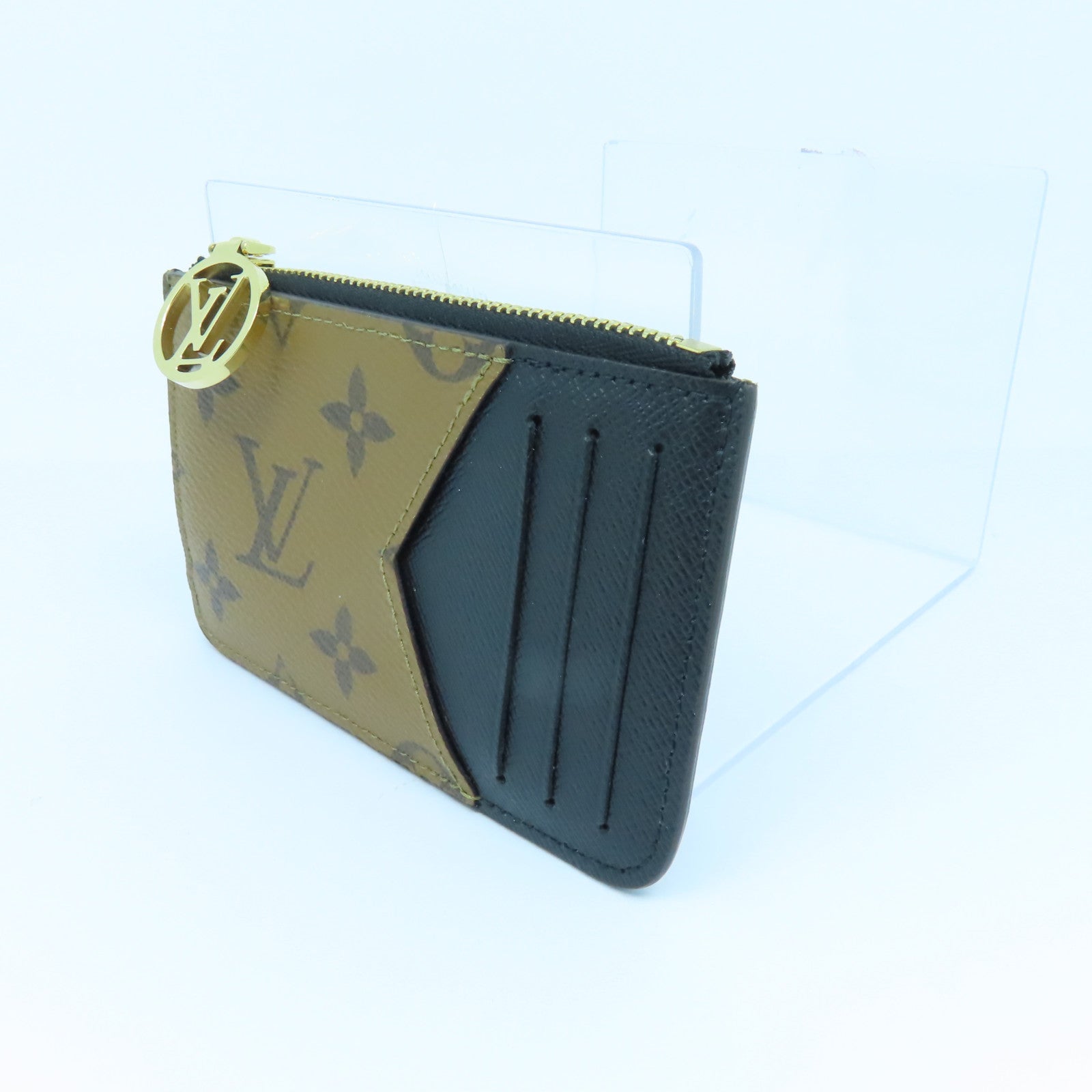 LOUIS VUITTON 【激減優惠】Monogram Reverse Card Case金扣卡片套啡色/黑色