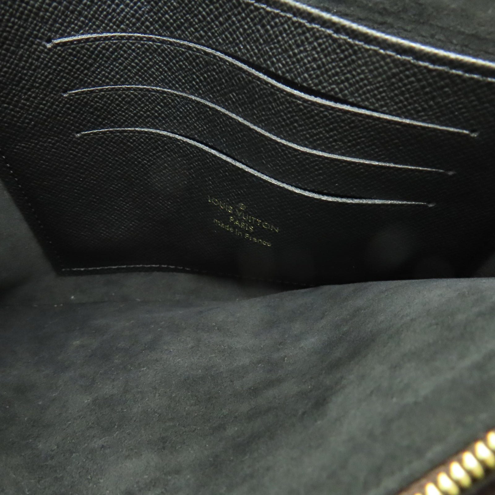 LOUIS VUITTON Monogram Double Zip Pochette金扣肩背袋棕色