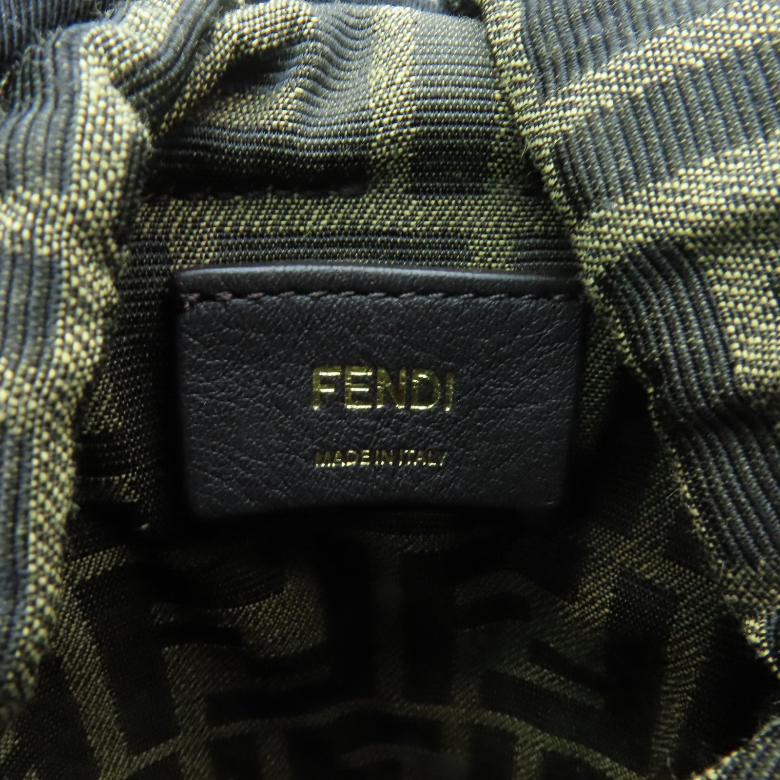 FENDI 酒椰/帆布Step Out金扣手挽肩背兩用袋棕色/米色