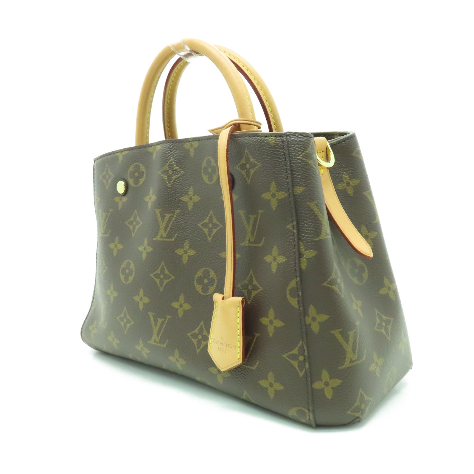 LOUIS VUITTON Monogram Montaigne BB金扣手挽肩背兩用袋啡色