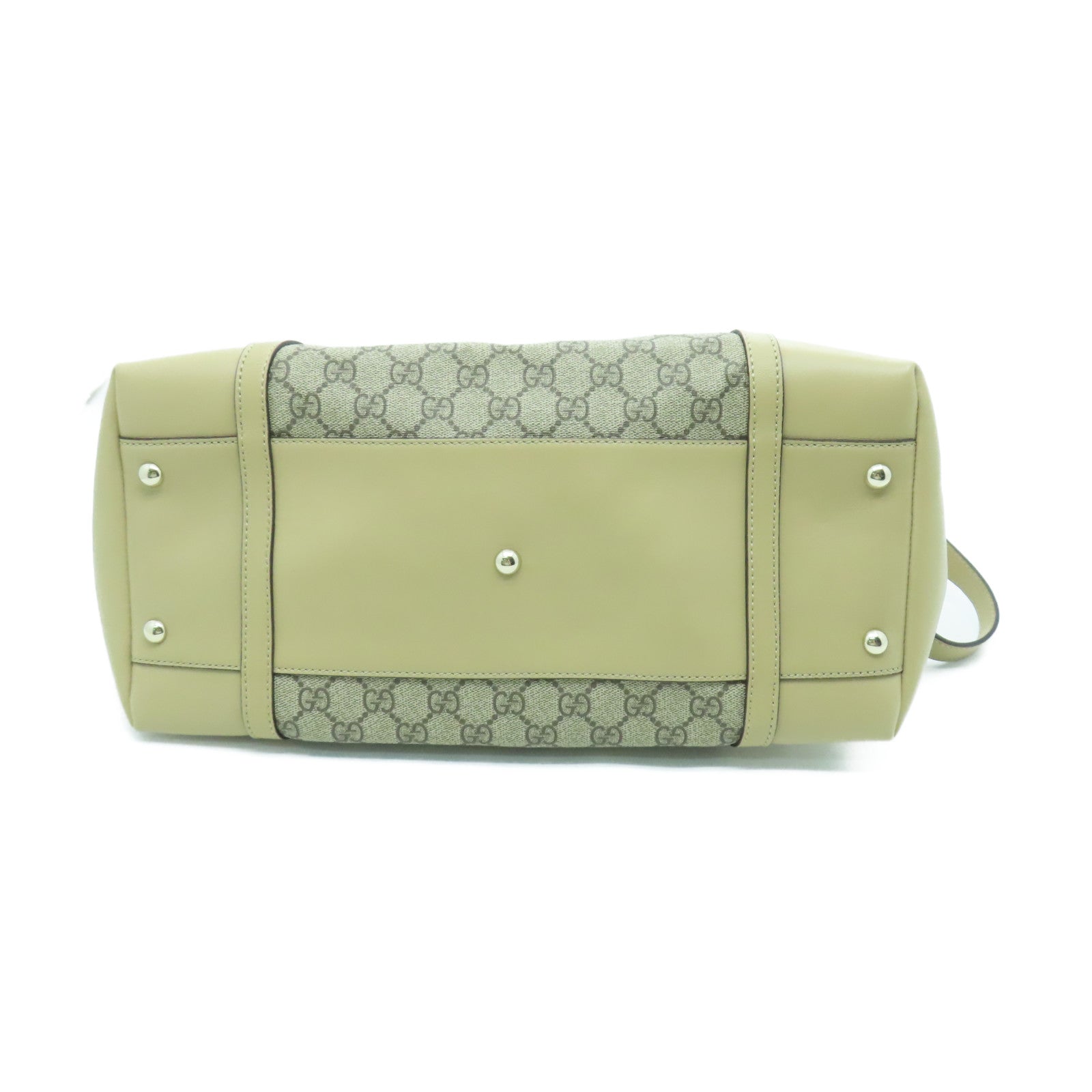 GUCCI 塗層帆布2 Way Shoulder金扣手挽肩背兩用袋灰色