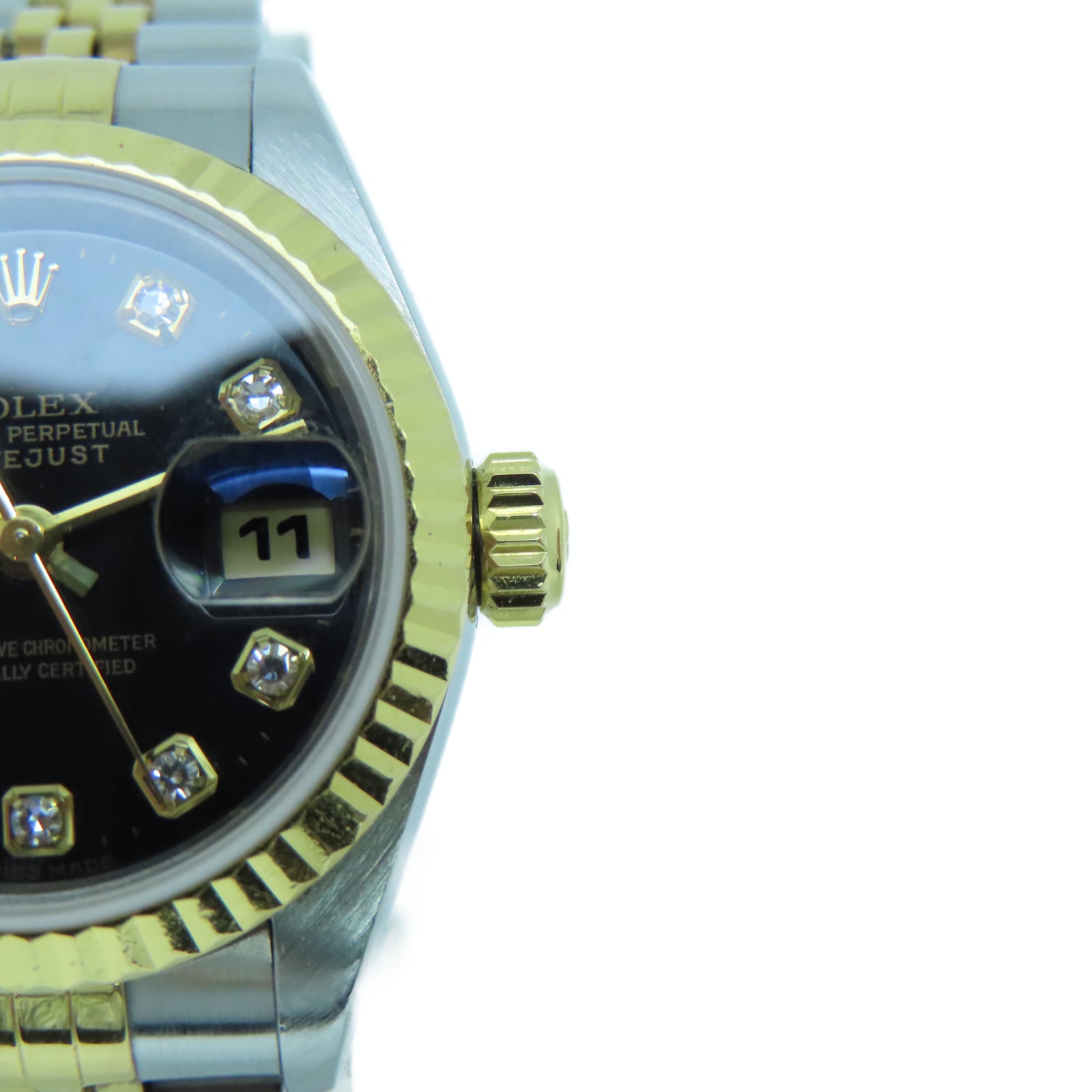 ROLEX Datejust 18K黃金/不鏽鋼手錶自動機芯黑色