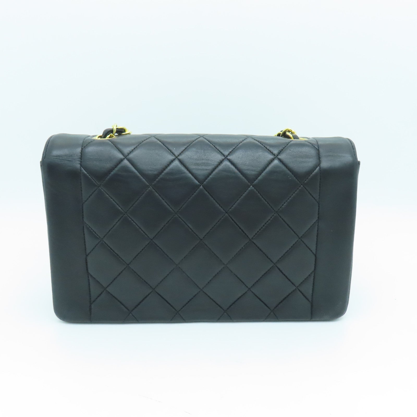 CHANEL 【激減優惠】菱格羊皮皮革Diana Chain Shoulder Bag鏈帶肩背袋黑色