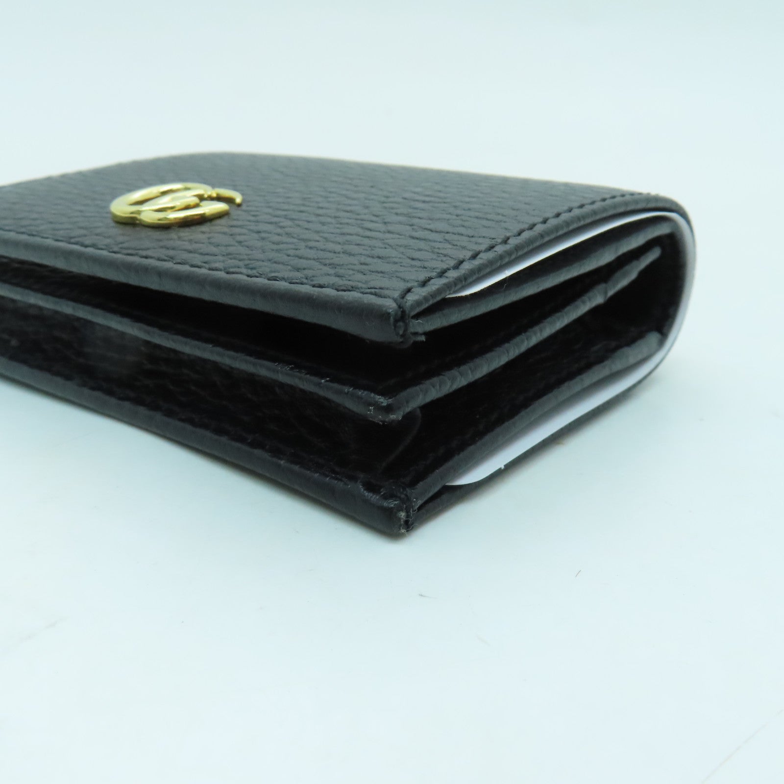 GUCCI 牛皮皮革GG Marmont Wallet金扣錢包黑色