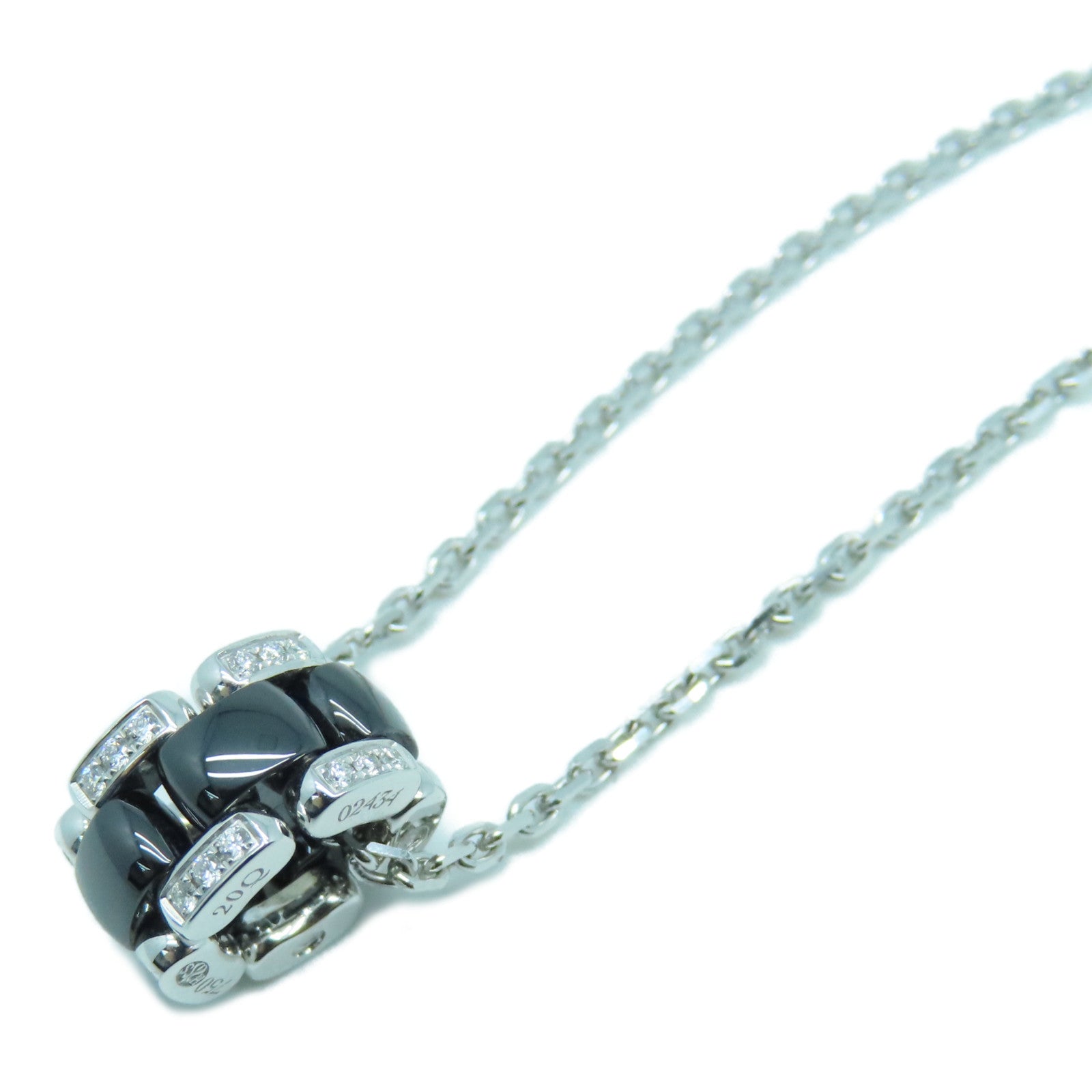 CHANEL 18K白金Ultra Necklace銀扣項鍊黑色銀色