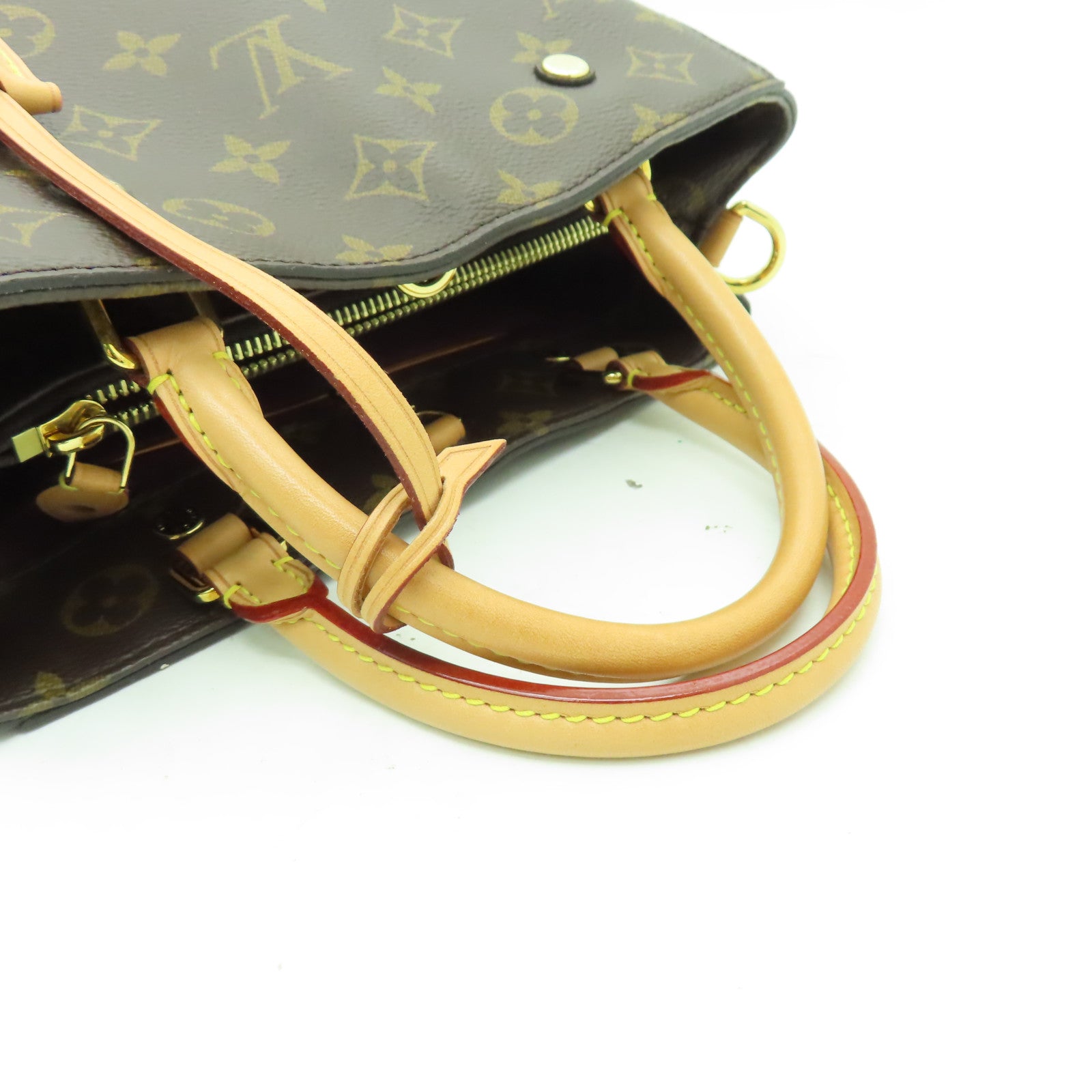 LOUIS VUITTON Monogram Montaigne BB金扣手挽肩背兩用袋啡色