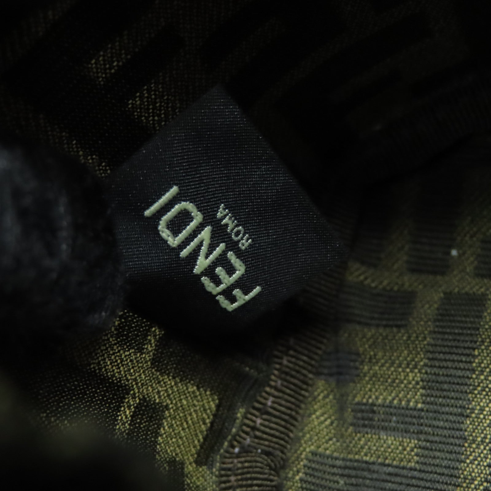 FENDI 帆布Step Out Mini金扣手挽肩背兩用袋棕色