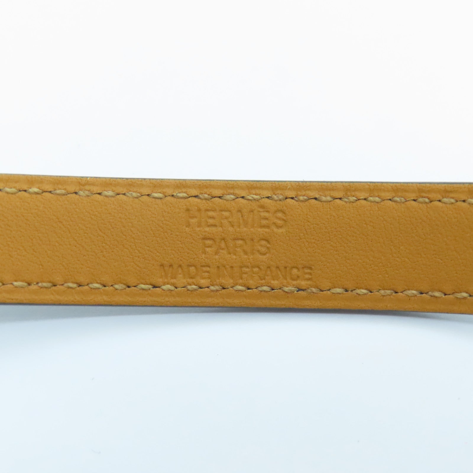 HERMES 皮革Kelly Double Tour Bracelet金扣手鐲黑色