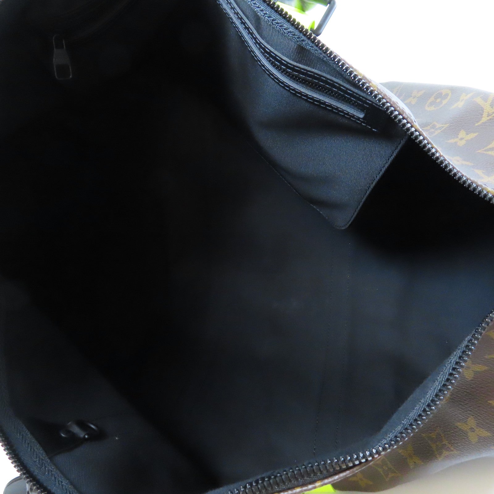 LOUIS VUITTON Monogram Keepall 50 Bandoulie手挽肩背兩用袋啡色啡色/螢光綠色