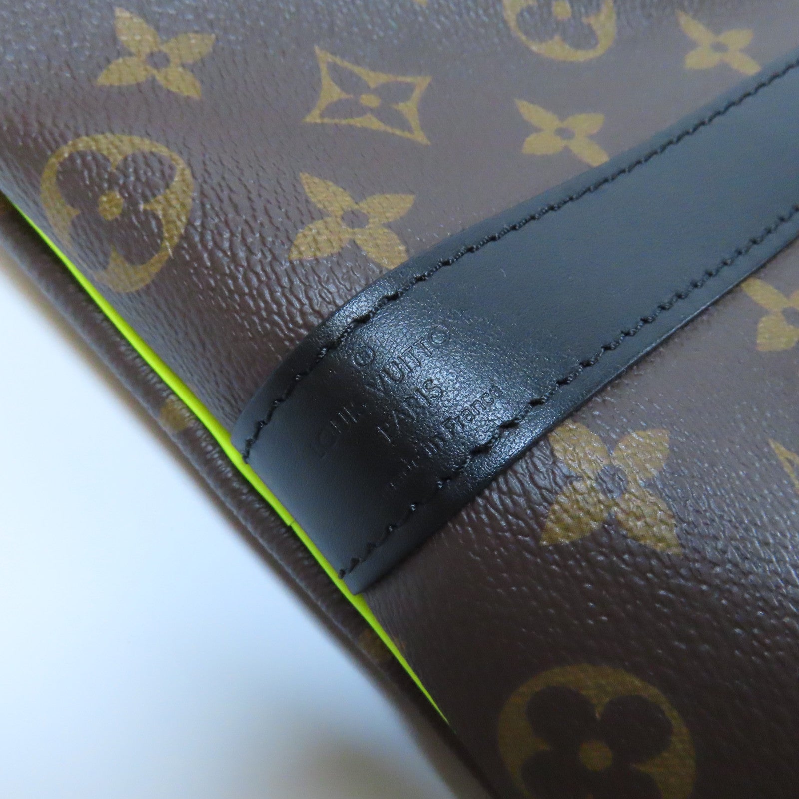 LOUIS VUITTON Monogram Keepall 50 Bandoulie手挽肩背兩用袋啡色啡色/螢光綠色