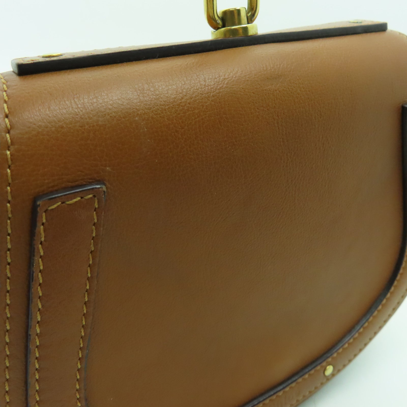Chloe 牛皮/麂皮皮革Shoulder Bag金扣肩背袋啡色