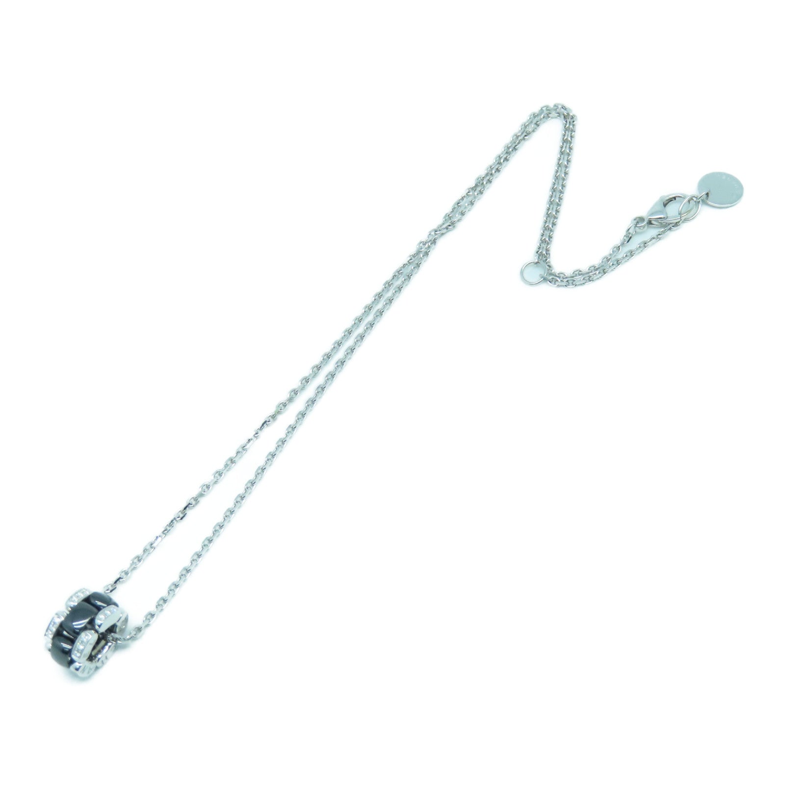 CHANEL 18K白金Ultra Necklace銀扣項鍊黑色銀色