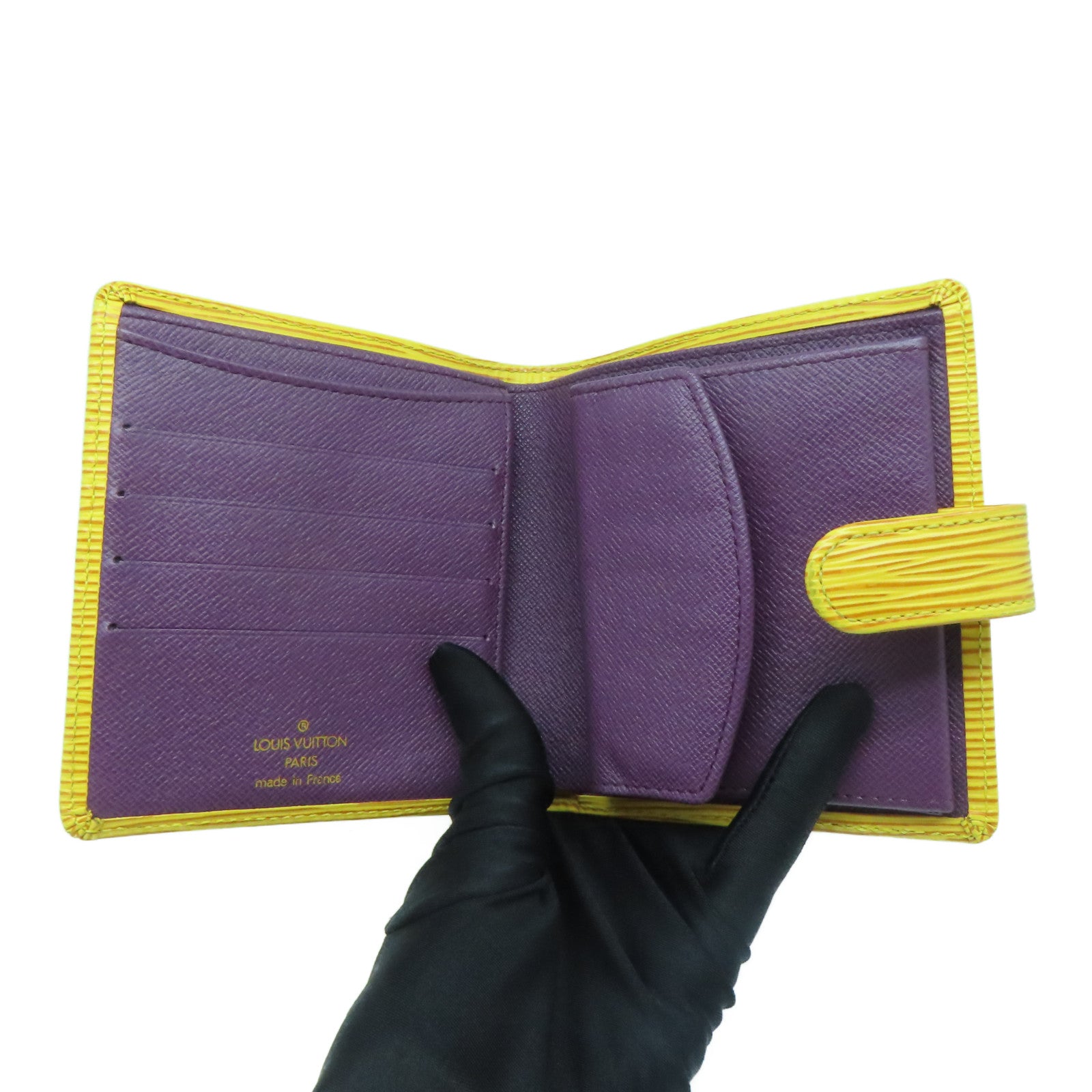 LOUIS VUITTON Epi Porte Billets Gold Buckle Wallet Yellow