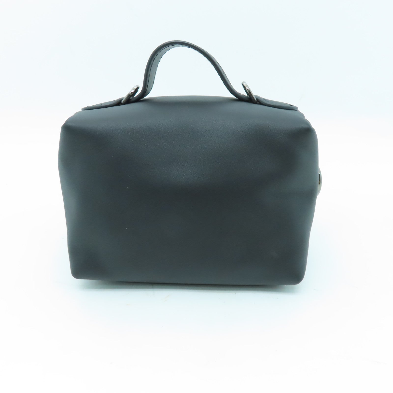 Longchamp 牛皮皮革２Way Shoulder Bag黑扣手挽肩背兩用袋黑色