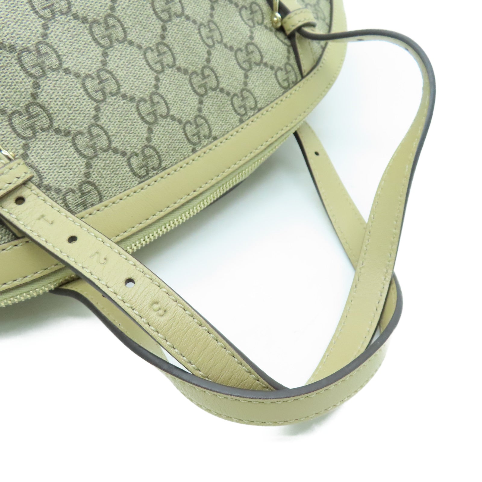 GUCCI 塗層帆布2 Way Shoulder金扣手挽肩背兩用袋灰色