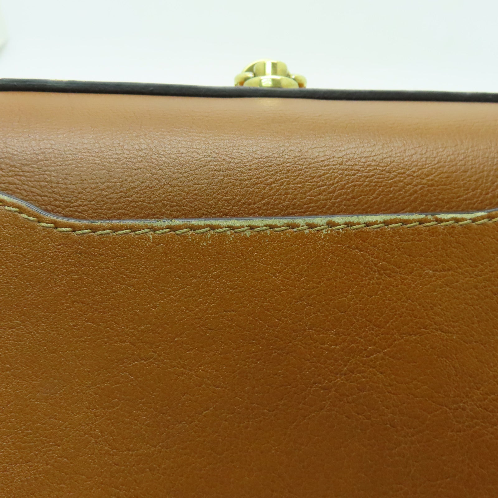 Chloe 牛皮/麂皮皮革Shoulder Bag金扣肩背袋啡色