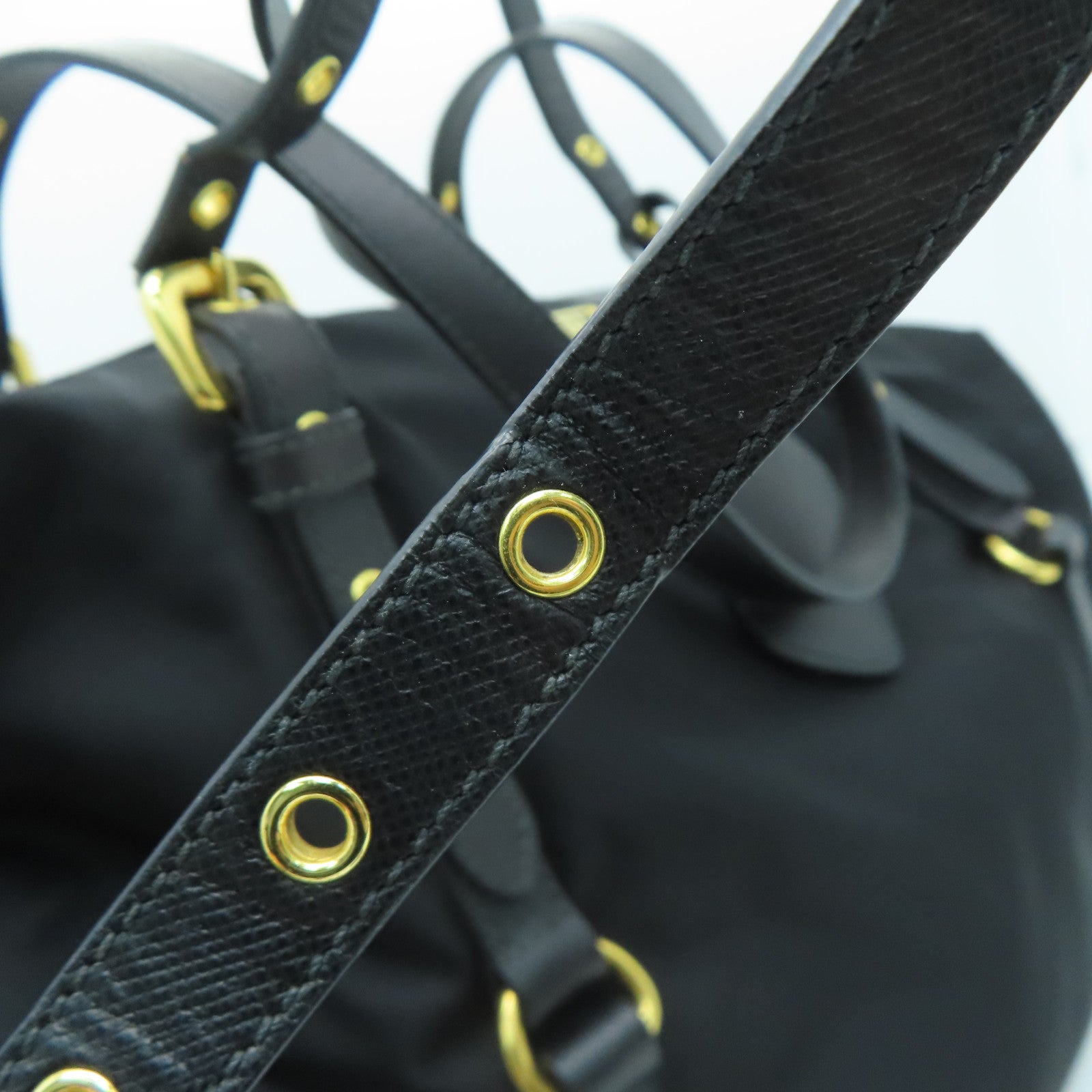 PRADA 尼龍2 Way Shoulder Handbag金扣肩背袋黑色
