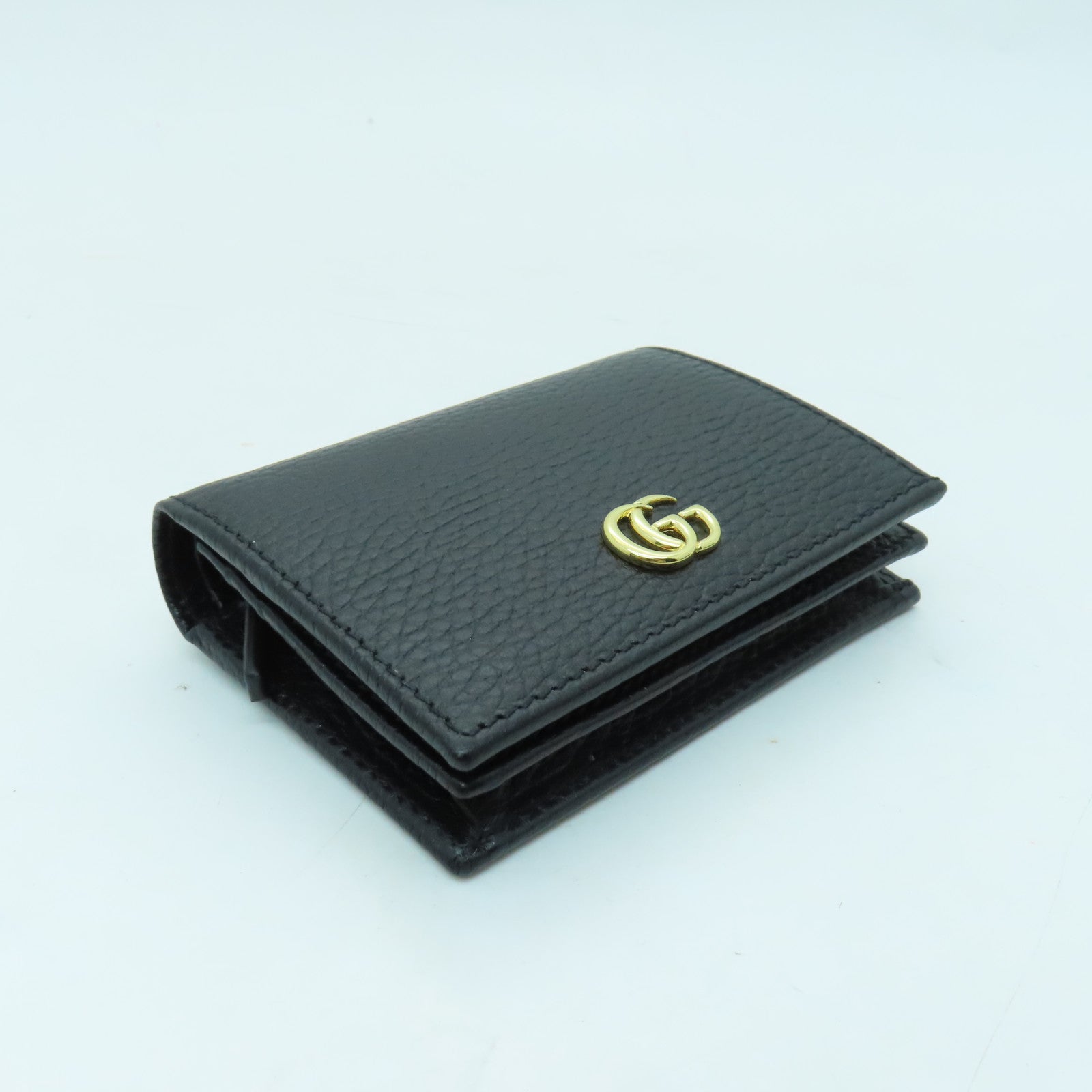 GUCCI 牛皮皮革GG Marmont Wallet金扣錢包黑色