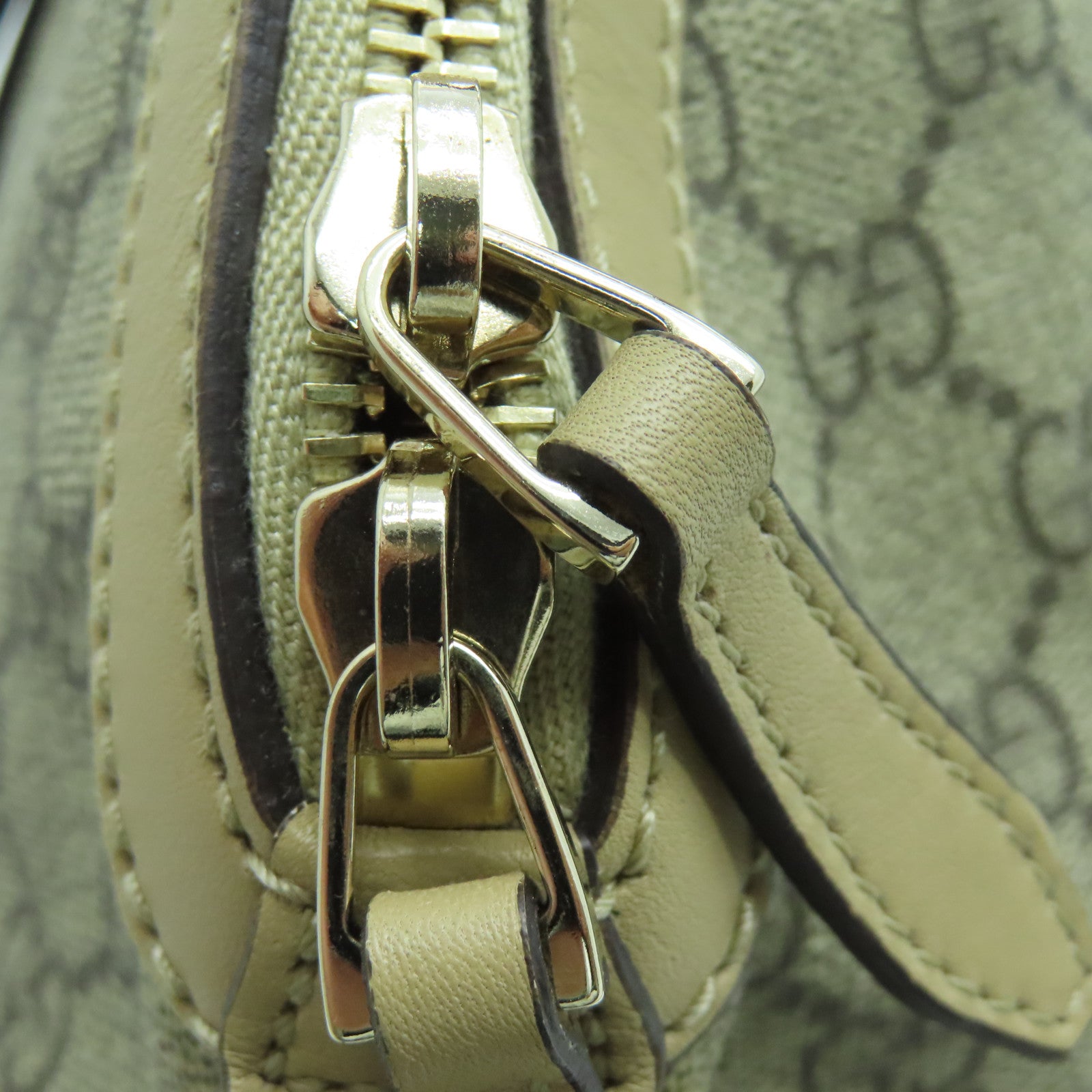 GUCCI 塗層帆布2 Way Shoulder金扣手挽肩背兩用袋灰色