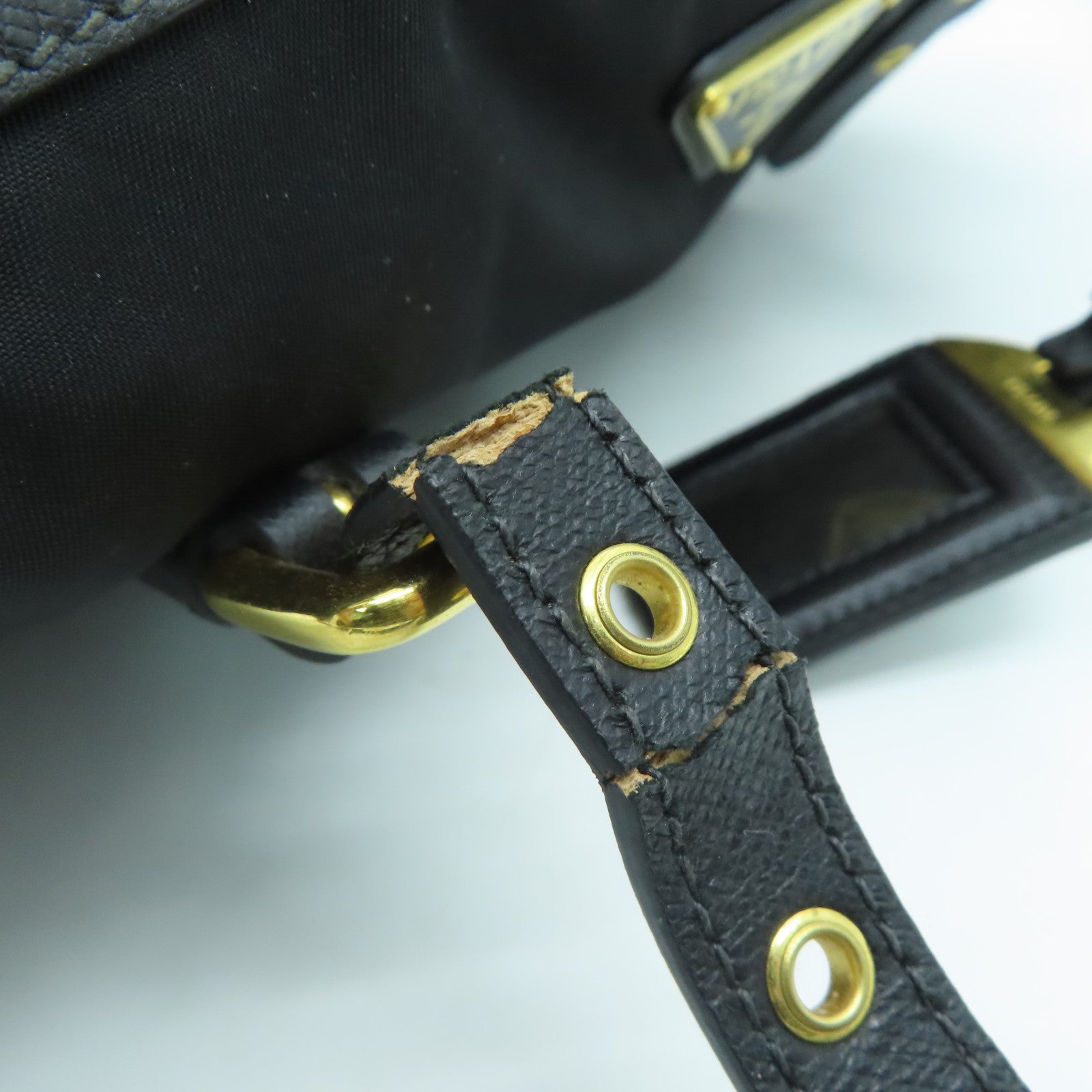 PRADA 尼龍2 Way Shoulder Handbag金扣肩背袋黑色