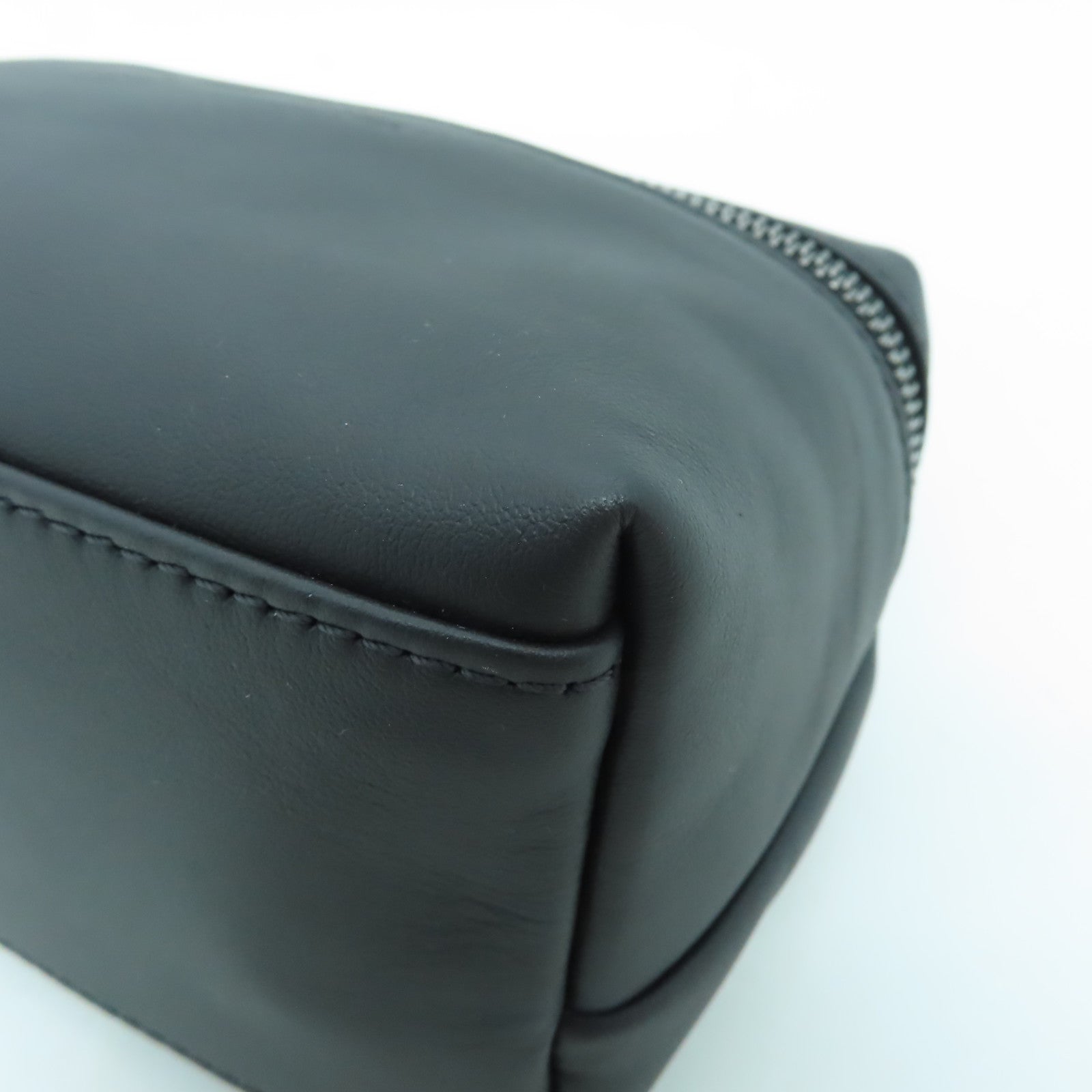 Longchamp 牛皮皮革２Way Shoulder Bag黑扣手挽肩背兩用袋黑色