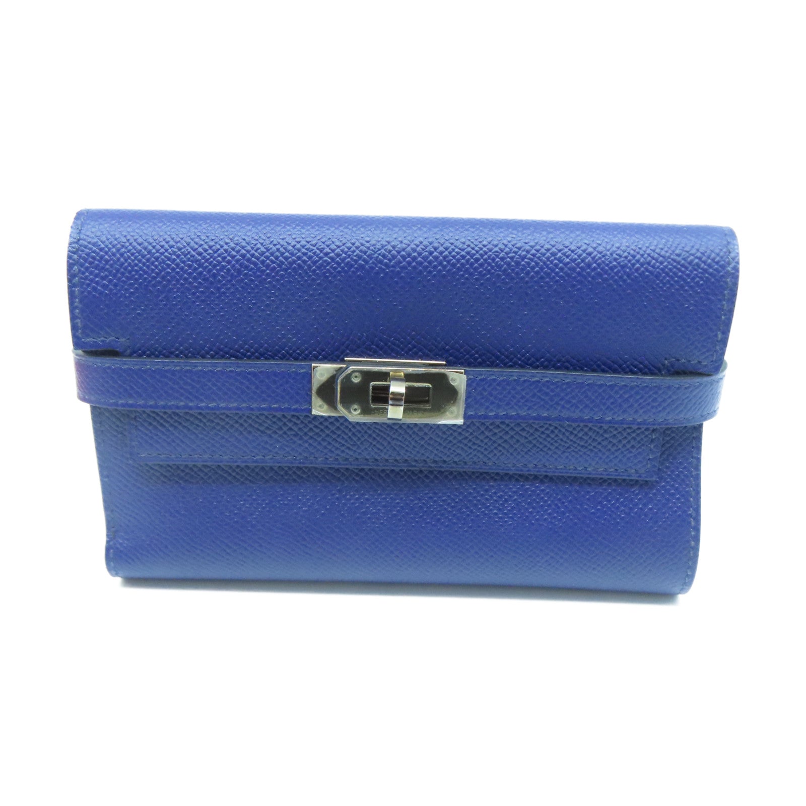 HERMES 【激減優惠】Veau Epsom皮革Kelly Wallet長錢包閃電藍色