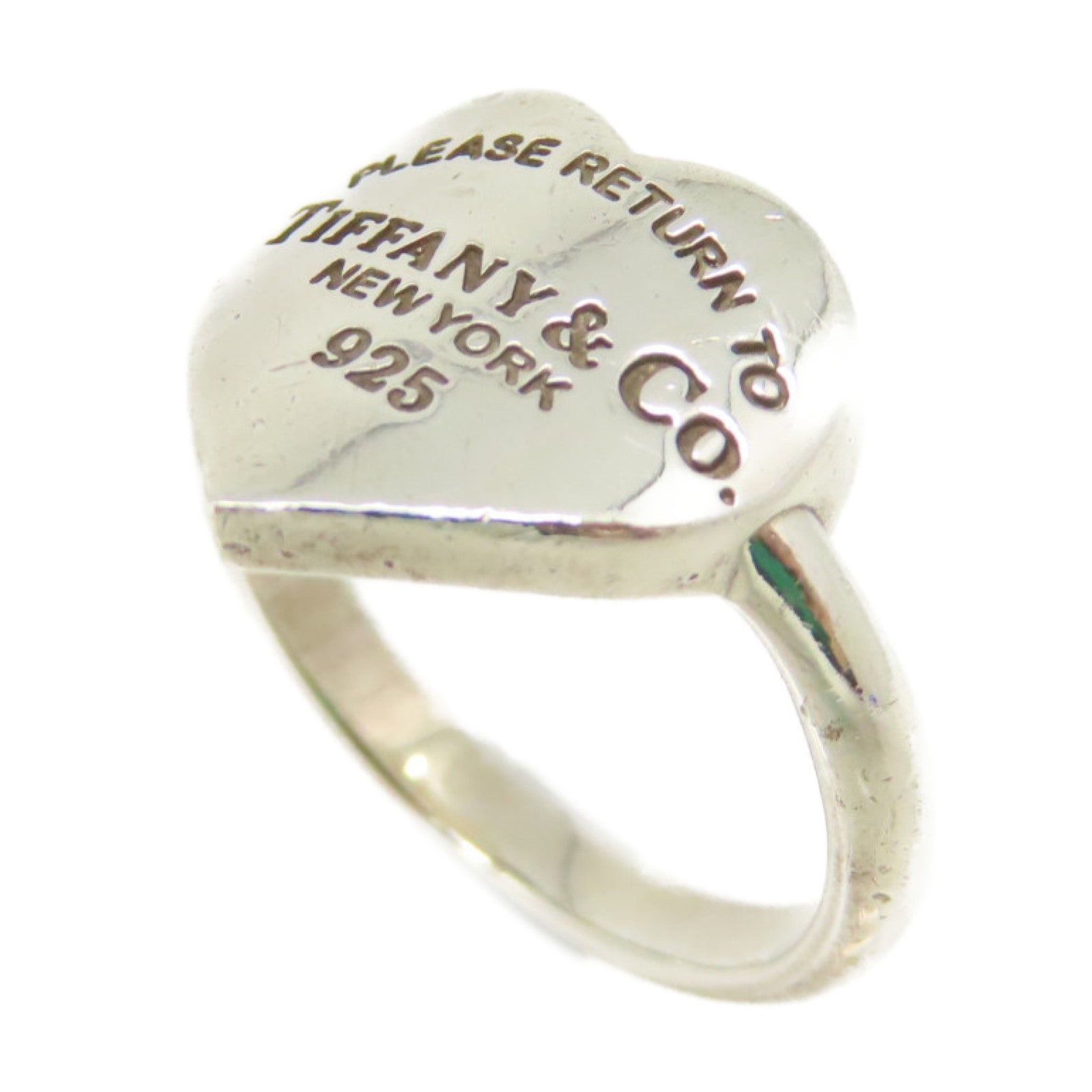 TIFFANY＆CO 925純銀Return to Tiffany Heart Signet Ring戒指US#4.25