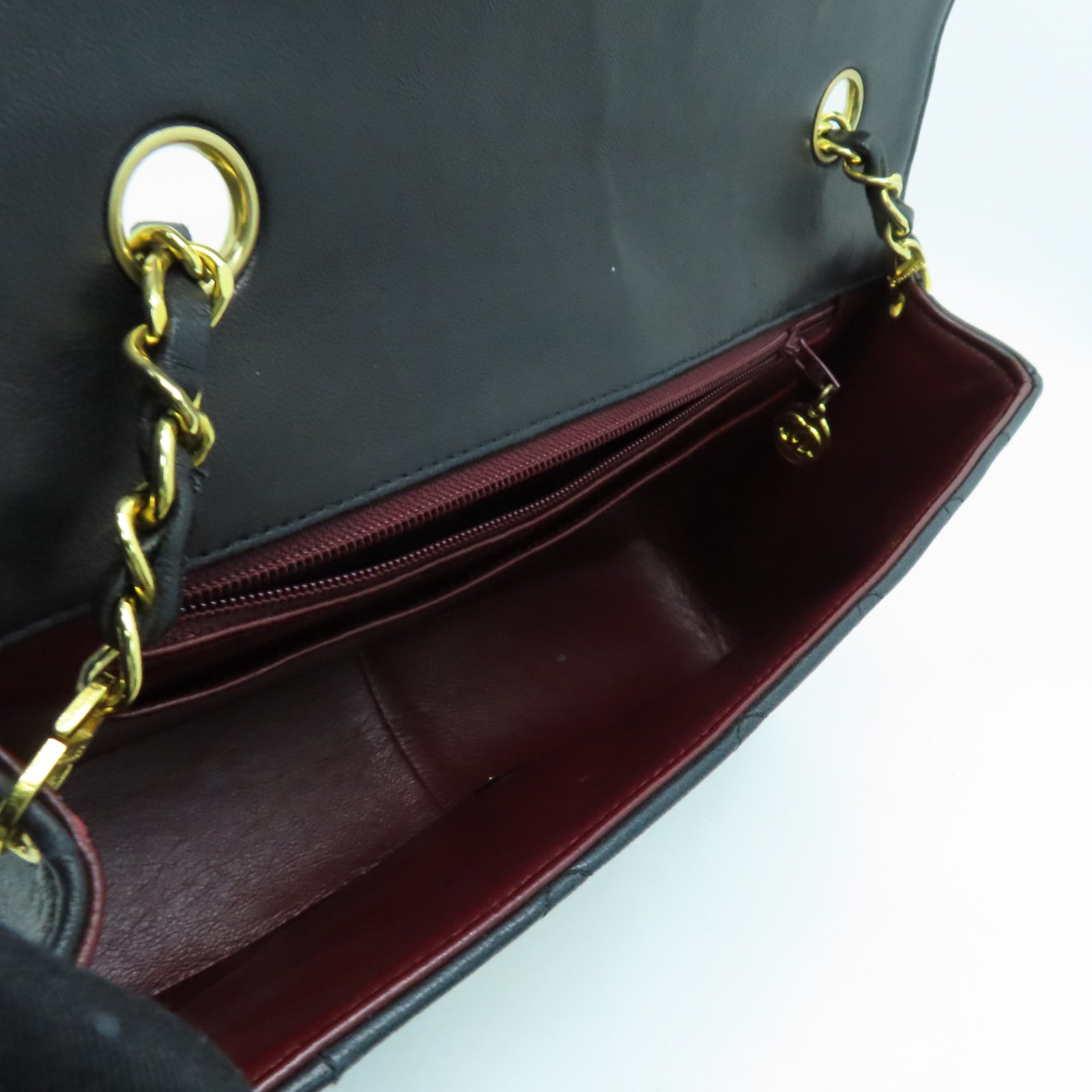 CHANEL 【激減優惠】菱格羊皮皮革Diana Chain Shoulder Bag鏈帶肩背袋黑色