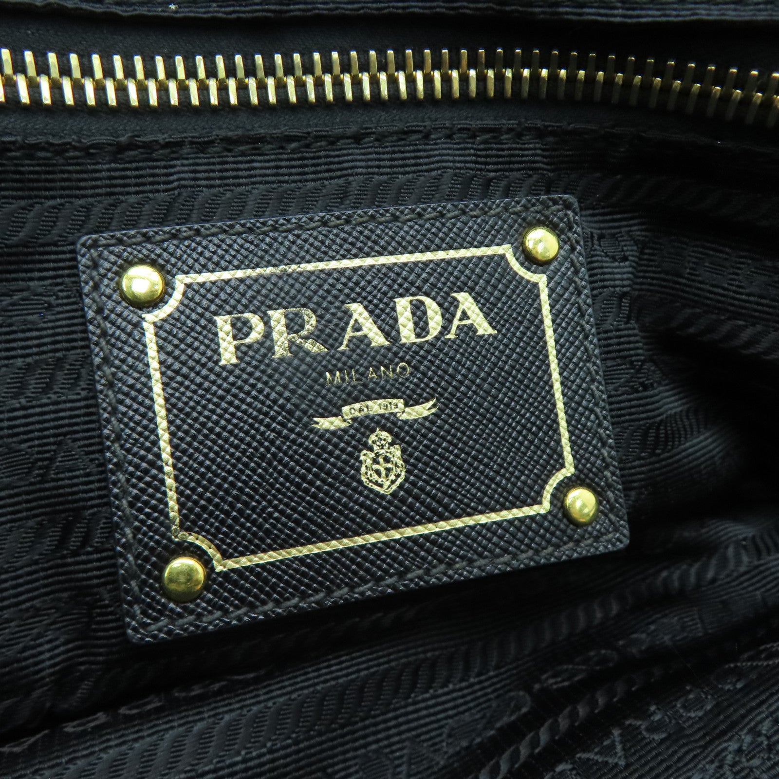 PRADA 尼龍2 Way Shoulder Handbag金扣肩背袋黑色