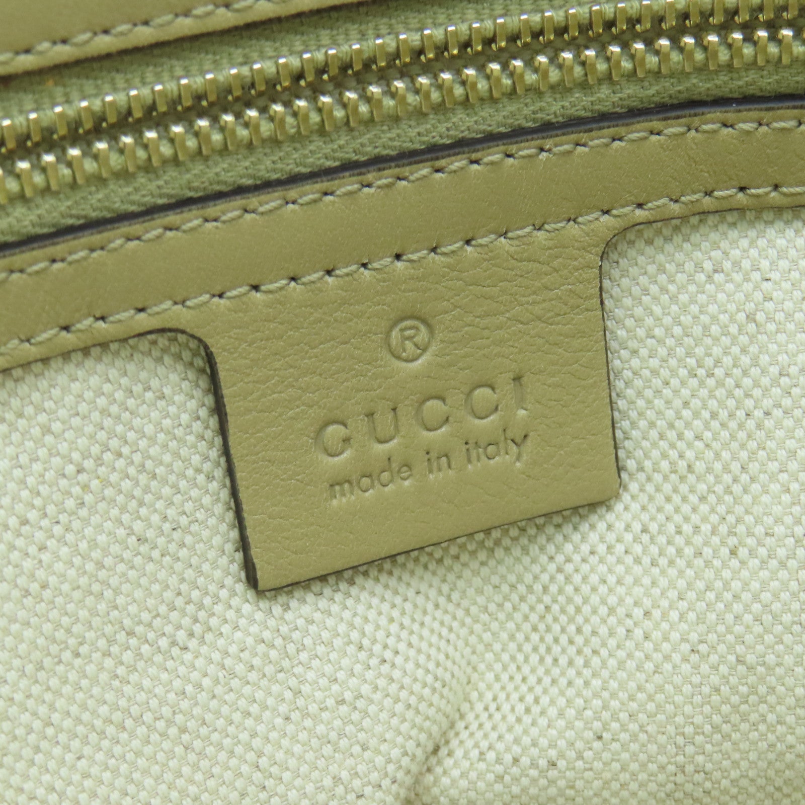 GUCCI 塗層帆布2 Way Shoulder金扣手挽肩背兩用袋灰色