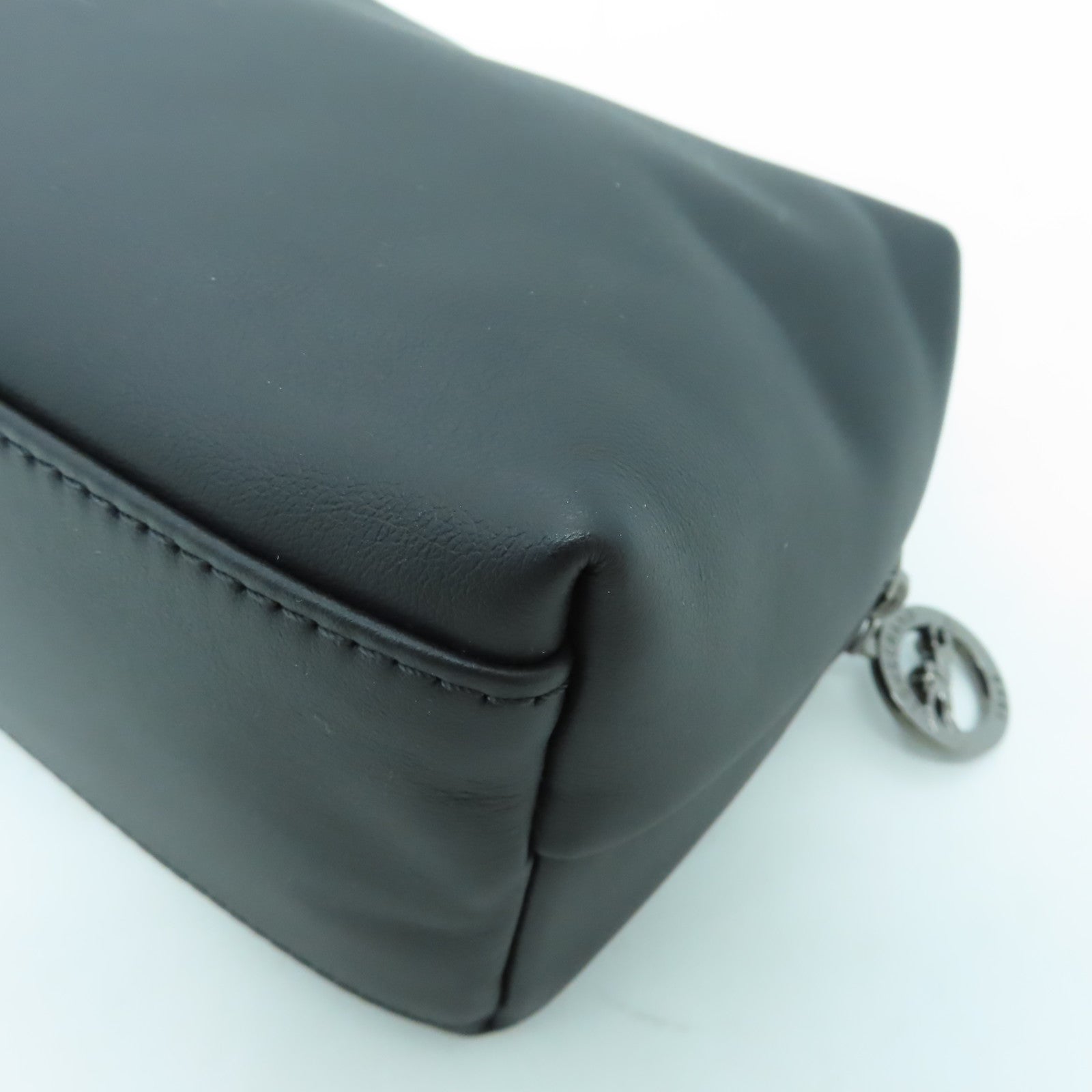 Longchamp 牛皮皮革２Way Shoulder Bag黑扣手挽肩背兩用袋黑色