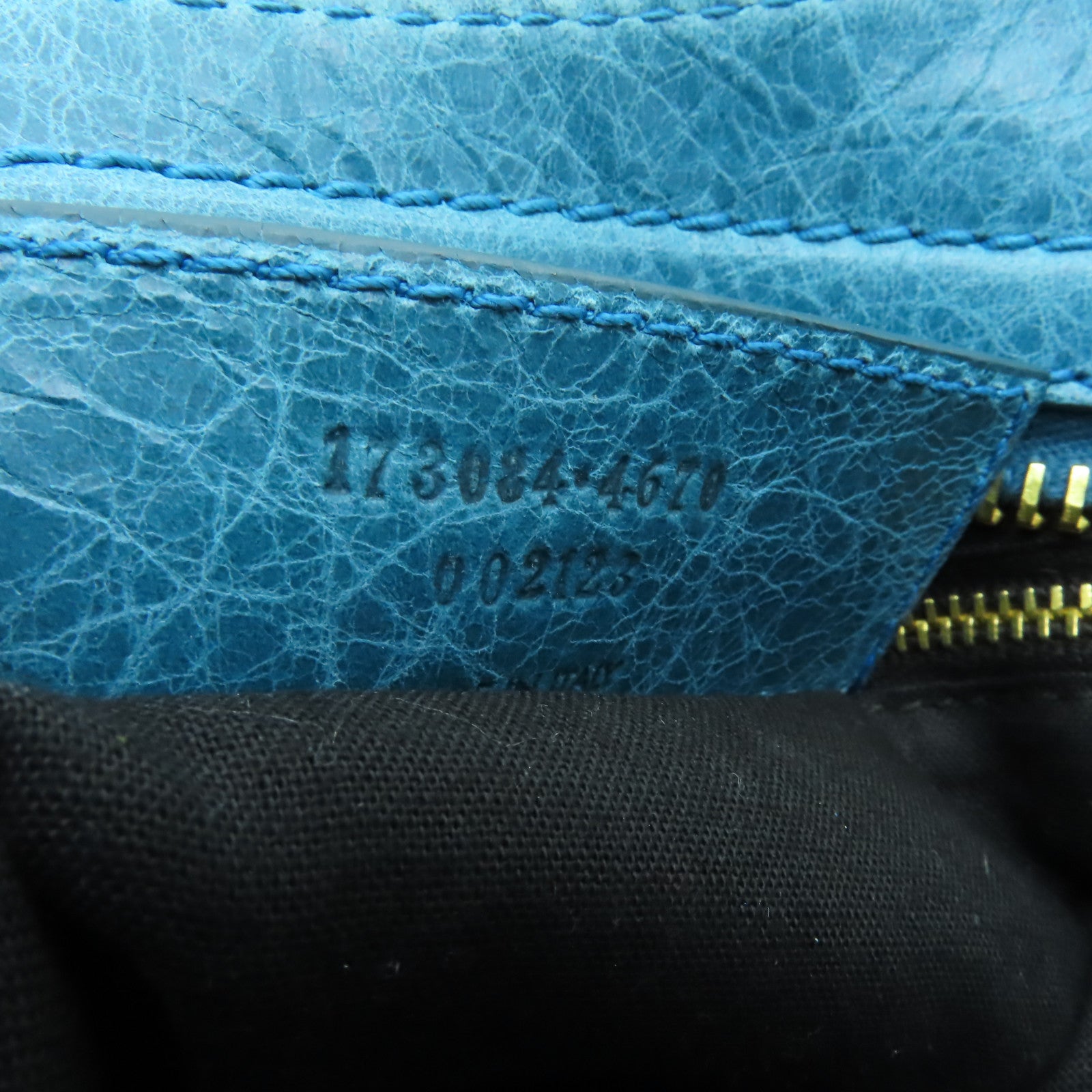 BALENCIAGA 牛皮皮革Giant City金扣手挽肩背兩用袋藍色